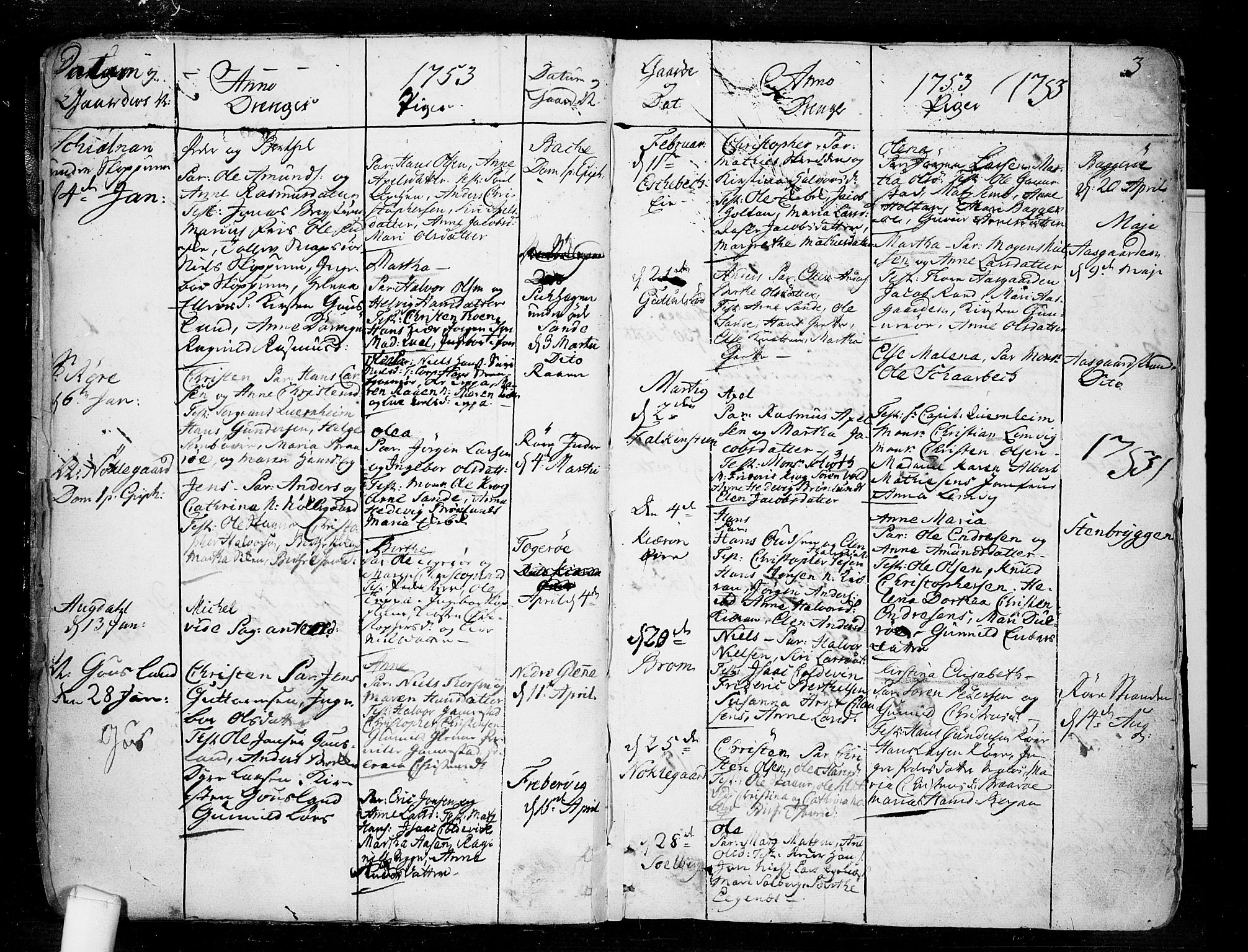 Borre kirkebøker, SAKO/A-338/F/Fa/L0002: Parish register (official) no. I 2, 1752-1806, p. 3