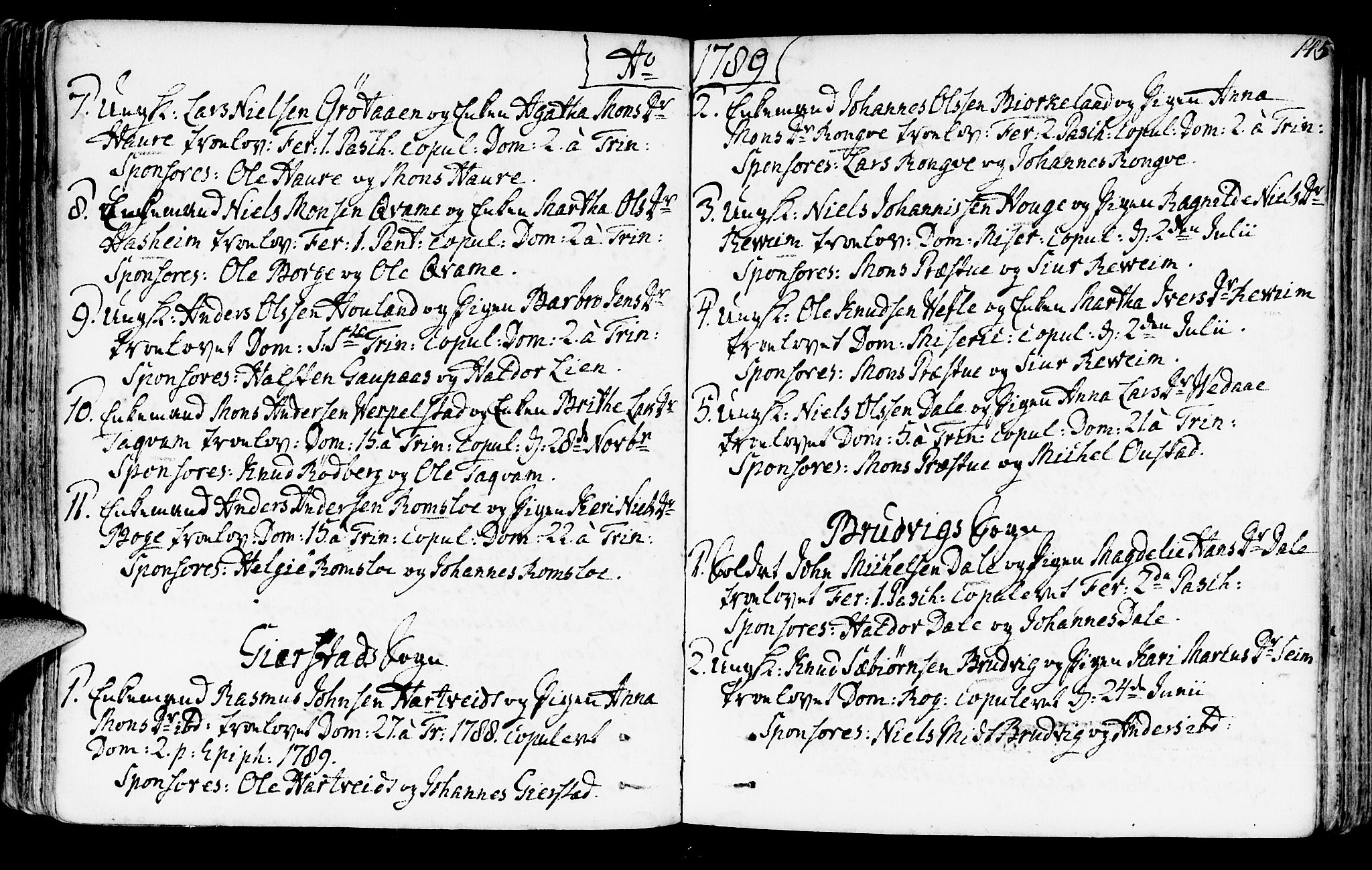 Haus sokneprestembete, AV/SAB-A-75601/H/Haa: Parish register (official) no. A 10, 1782-1796, p. 145