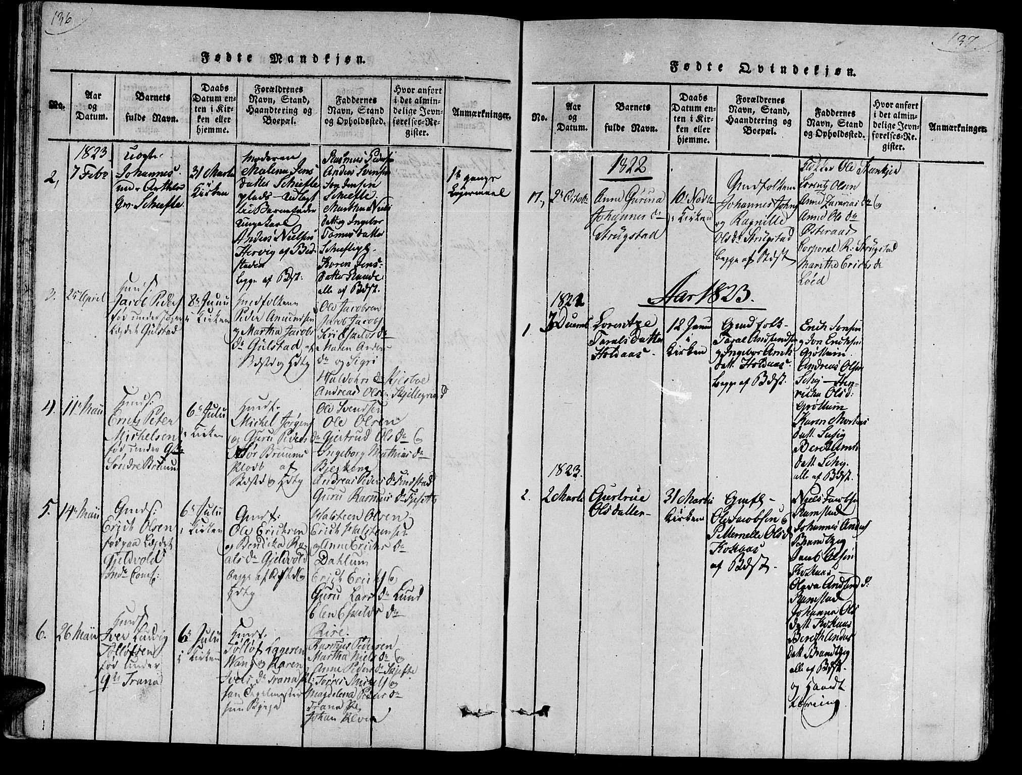 Ministerialprotokoller, klokkerbøker og fødselsregistre - Nord-Trøndelag, SAT/A-1458/735/L0333: Parish register (official) no. 735A04 /2, 1816-1825, p. 136-137