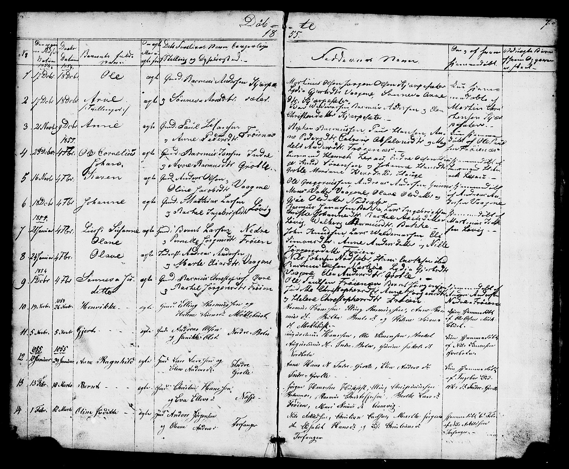 Bremanger sokneprestembete, AV/SAB-A-82201/H/Hab/Haba/L0001: Parish register (copy) no. A 1, 1853-1865, p. 7