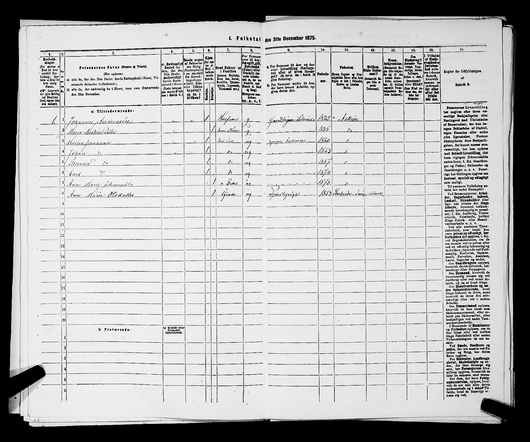 RA, 1875 census for 0124P Askim, 1875, p. 285