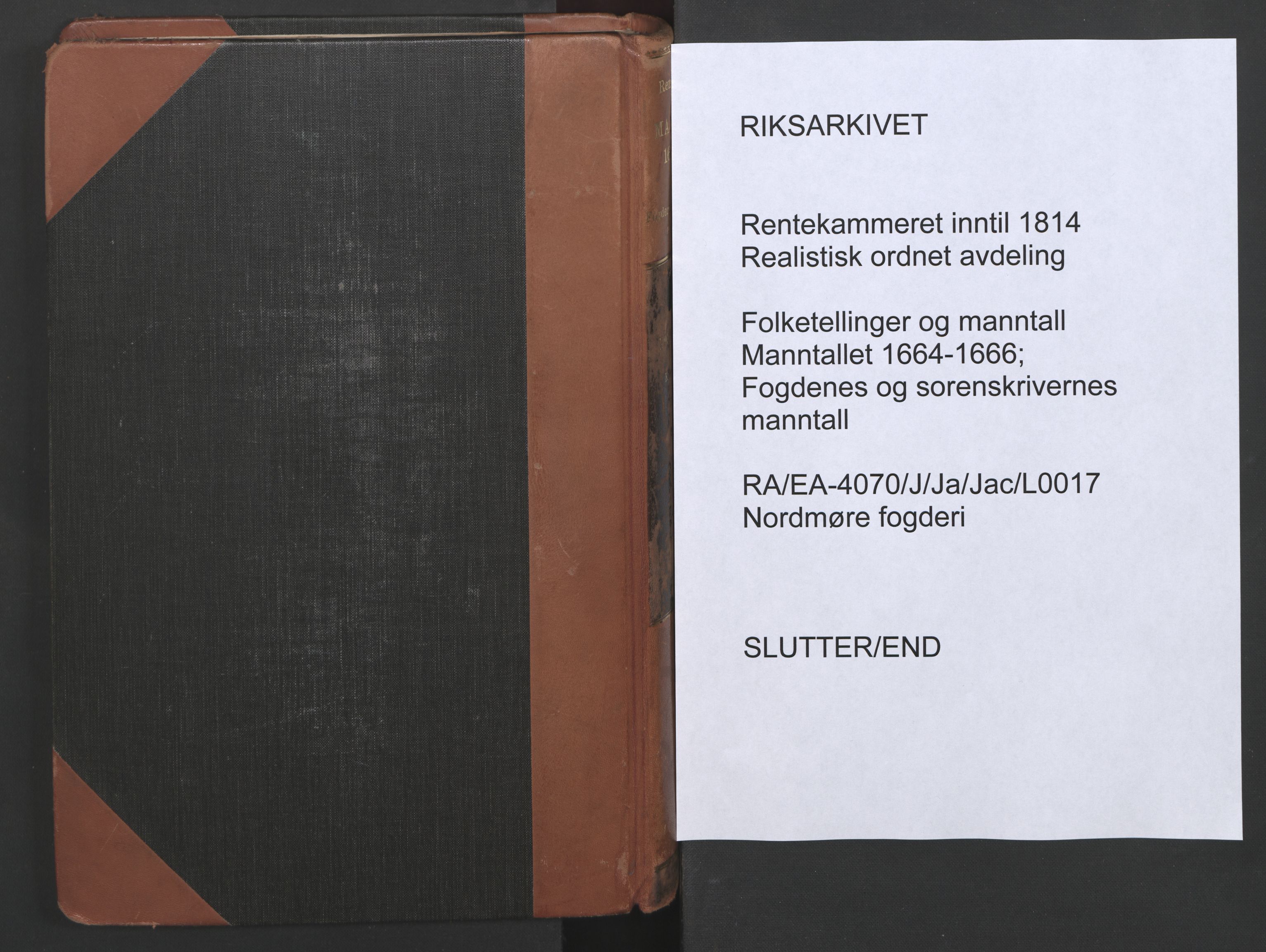 RA, Bailiff's Census 1664-1666, no. 17: Nordmøre fogderi, 1664