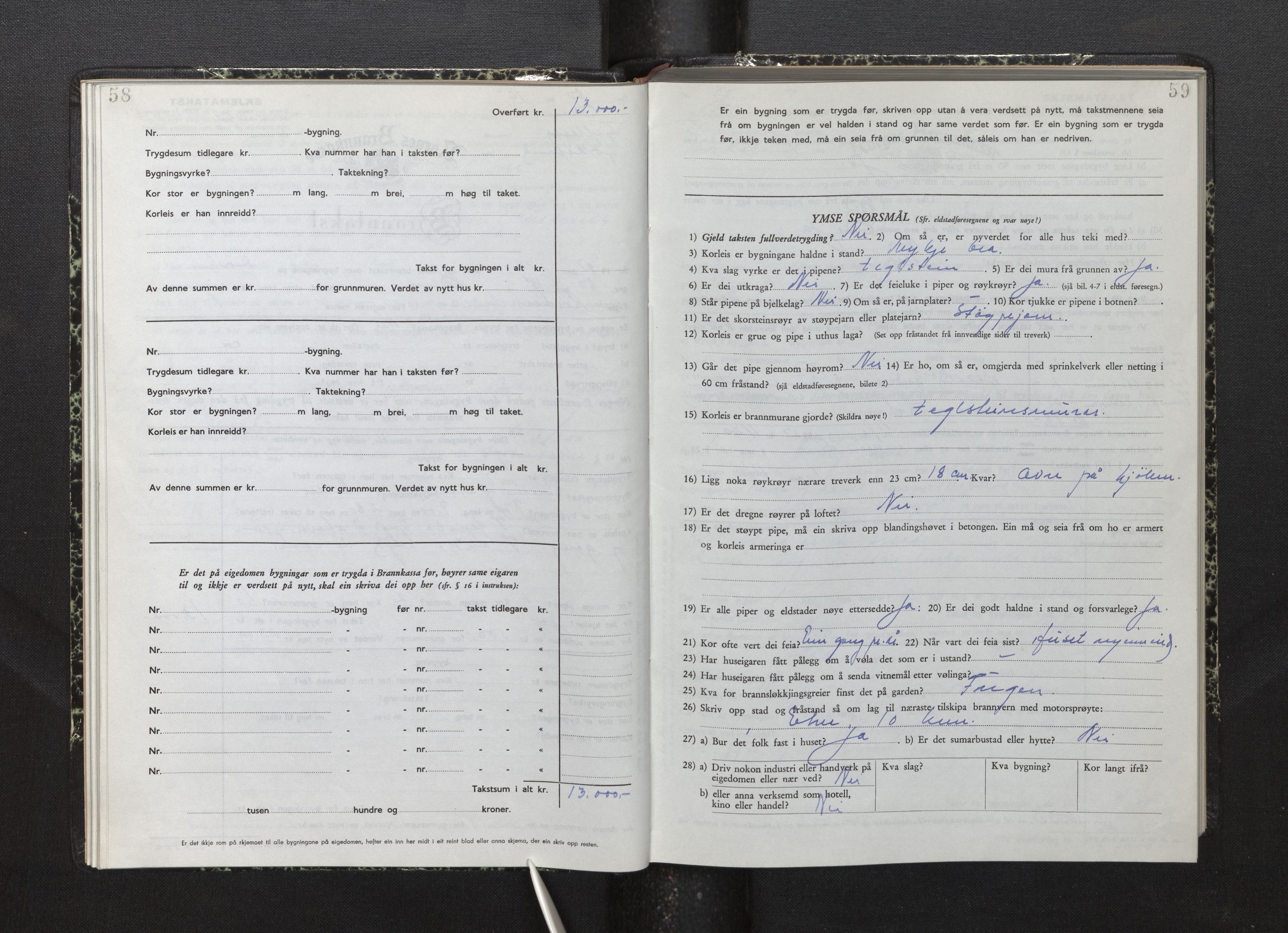 Lensmannen i Fjelberg, AV/SAB-A-32101/0012/L0008: Branntakstprotokoll, skjematakst, 1949-1955, p. 58-59