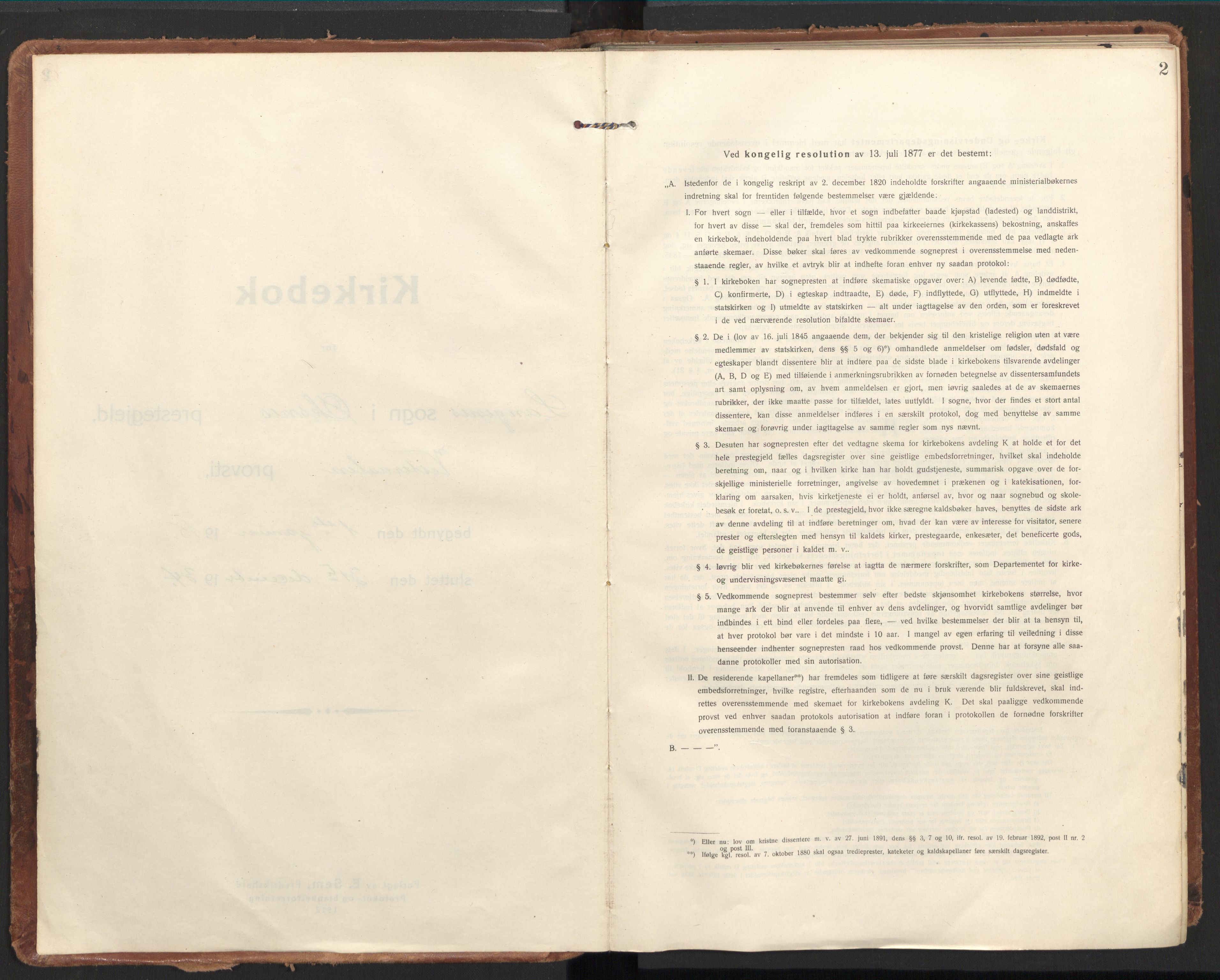 Ministerialprotokoller, klokkerbøker og fødselsregistre - Nordland, AV/SAT-A-1459/894/L1357: Parish register (official) no. 894A03, 1913-1934, p. 2