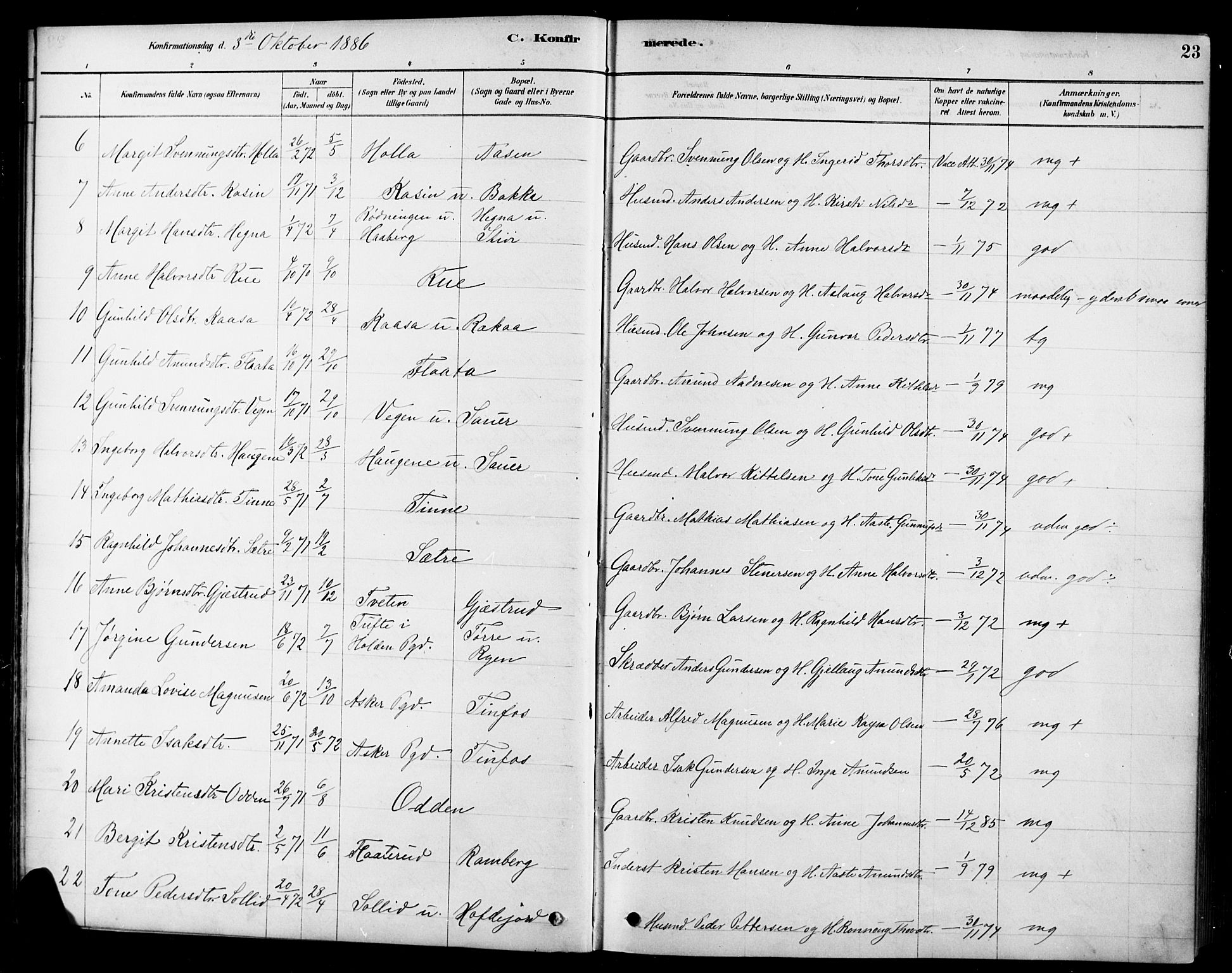 Heddal kirkebøker, SAKO/A-268/F/Fa/L0009: Parish register (official) no. I 9, 1878-1903, p. 23