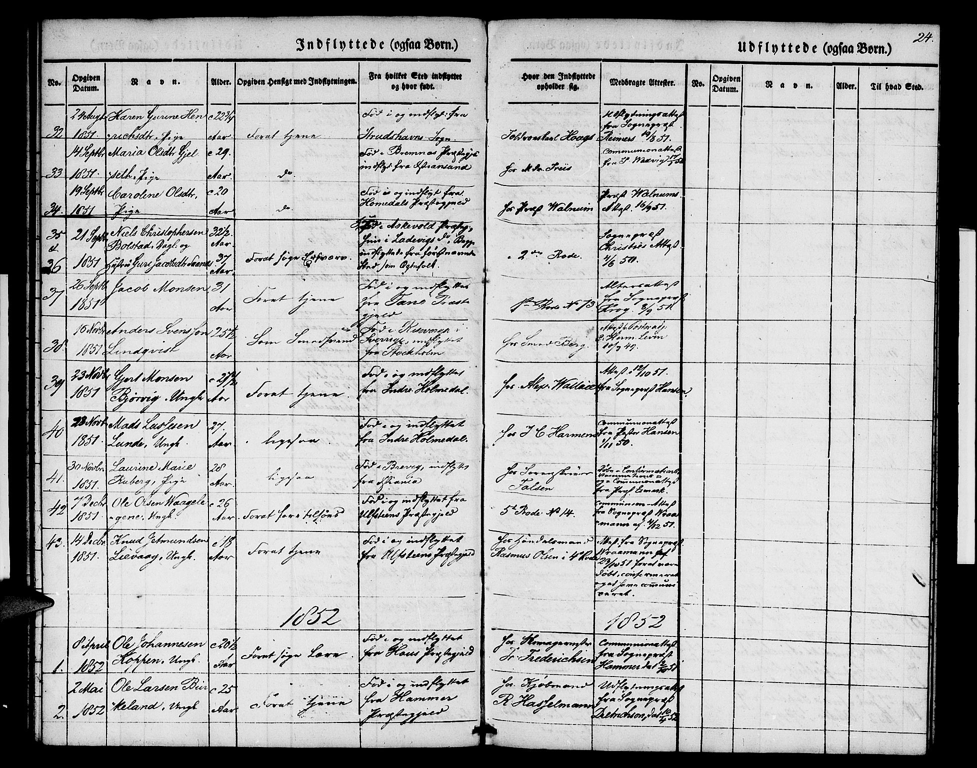 Nykirken Sokneprestembete, SAB/A-77101/H/Hab: Parish register (copy) no. F 1, 1837-1859, p. 24