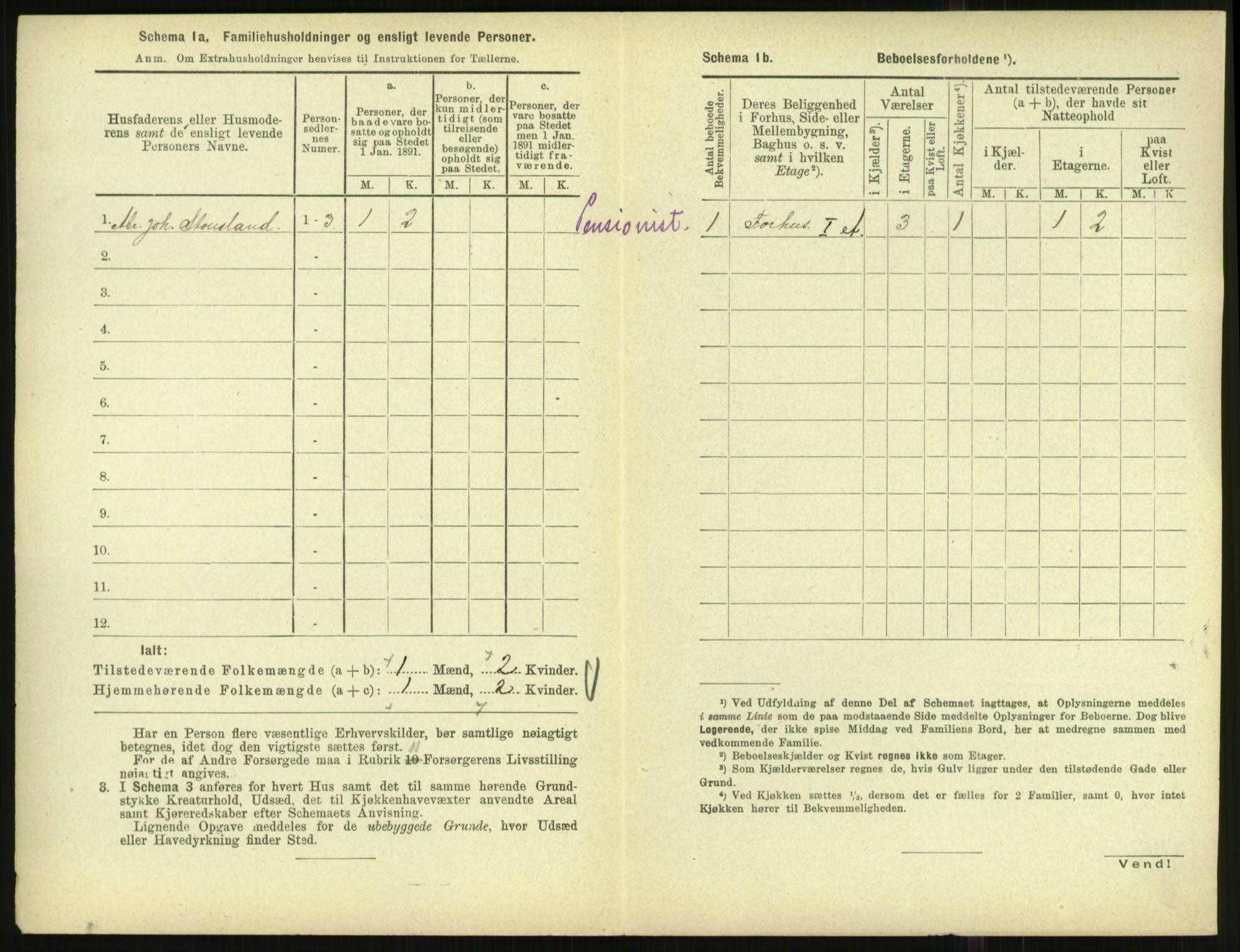 RA, 1891 census for 1001 Kristiansand, 1891, p. 1551