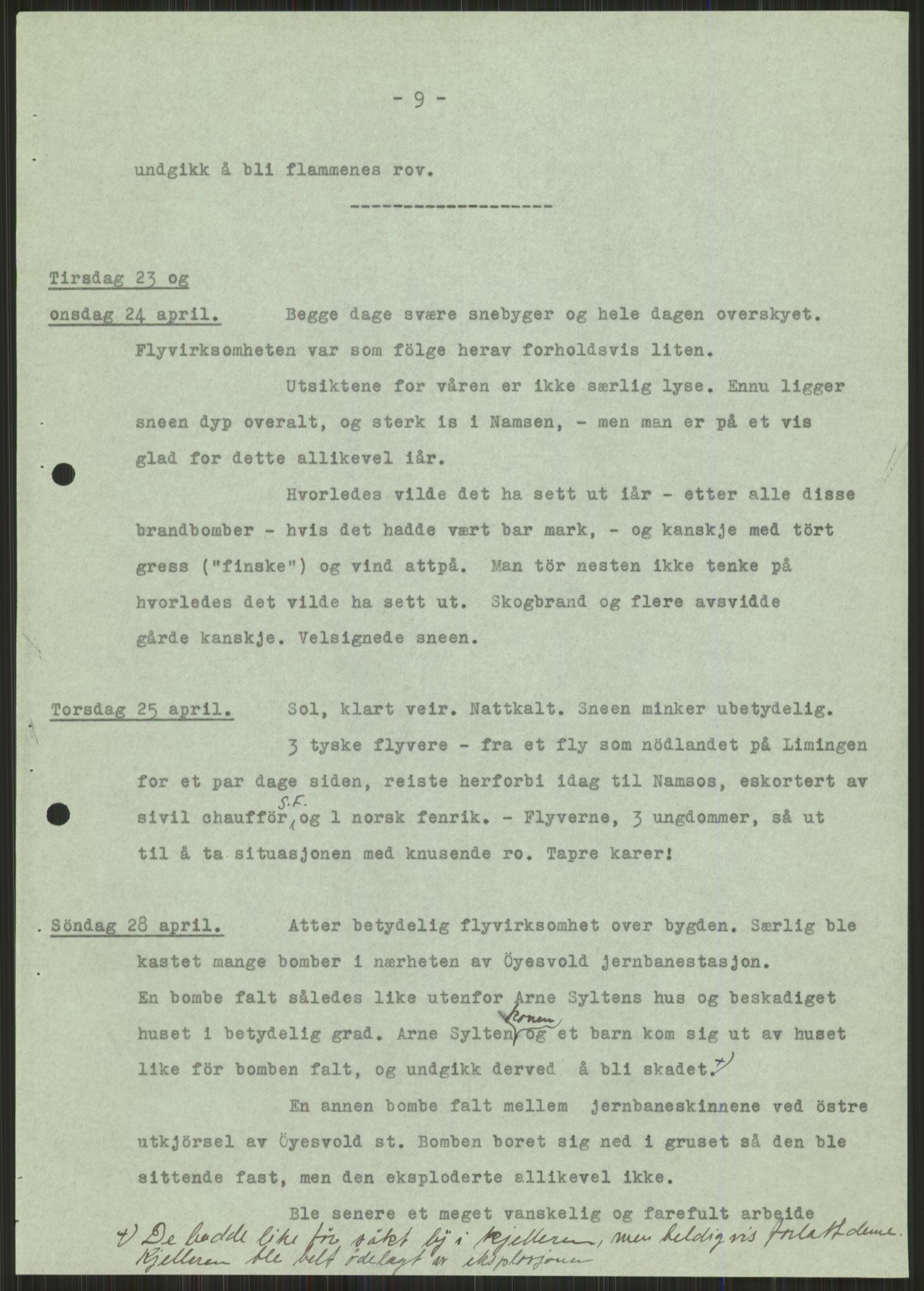 Forsvaret, Forsvarets krigshistoriske avdeling, AV/RA-RAFA-2017/Y/Ya/L0016: II-C-11-31 - Fylkesmenn.  Rapporter om krigsbegivenhetene 1940., 1940, p. 544