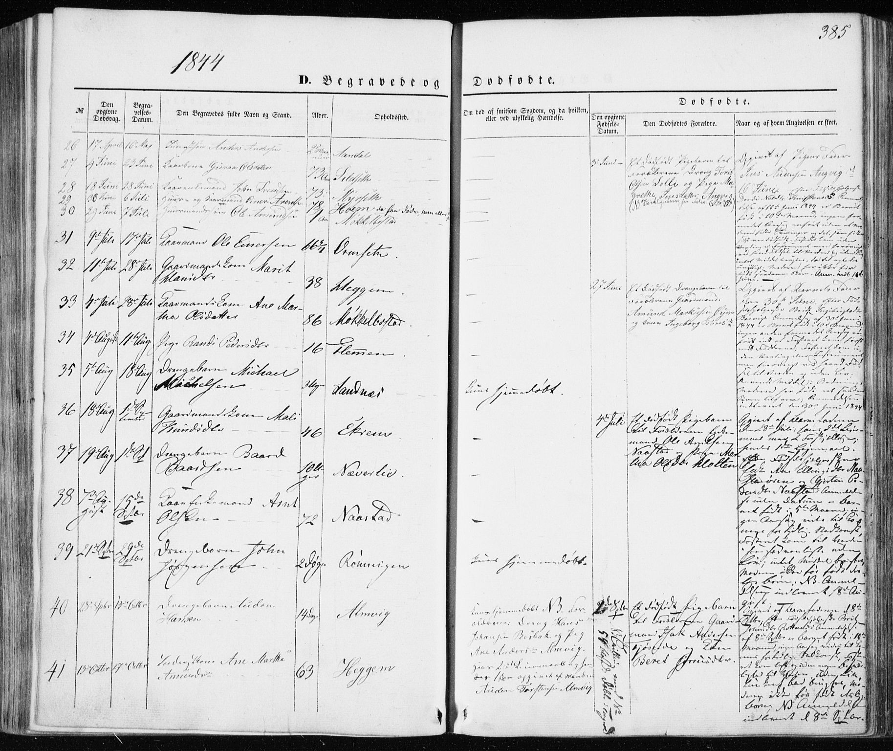 Ministerialprotokoller, klokkerbøker og fødselsregistre - Møre og Romsdal, AV/SAT-A-1454/586/L0984: Parish register (official) no. 586A10, 1844-1856, p. 385