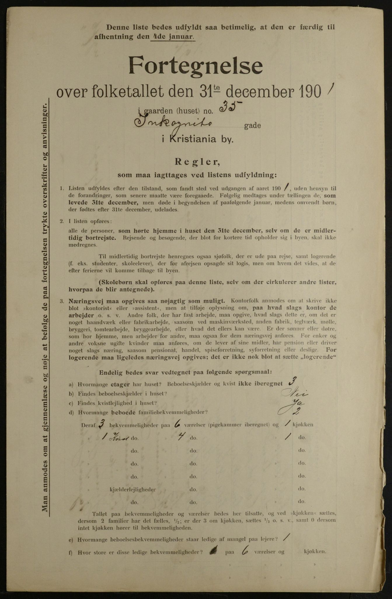 OBA, Municipal Census 1901 for Kristiania, 1901, p. 6991