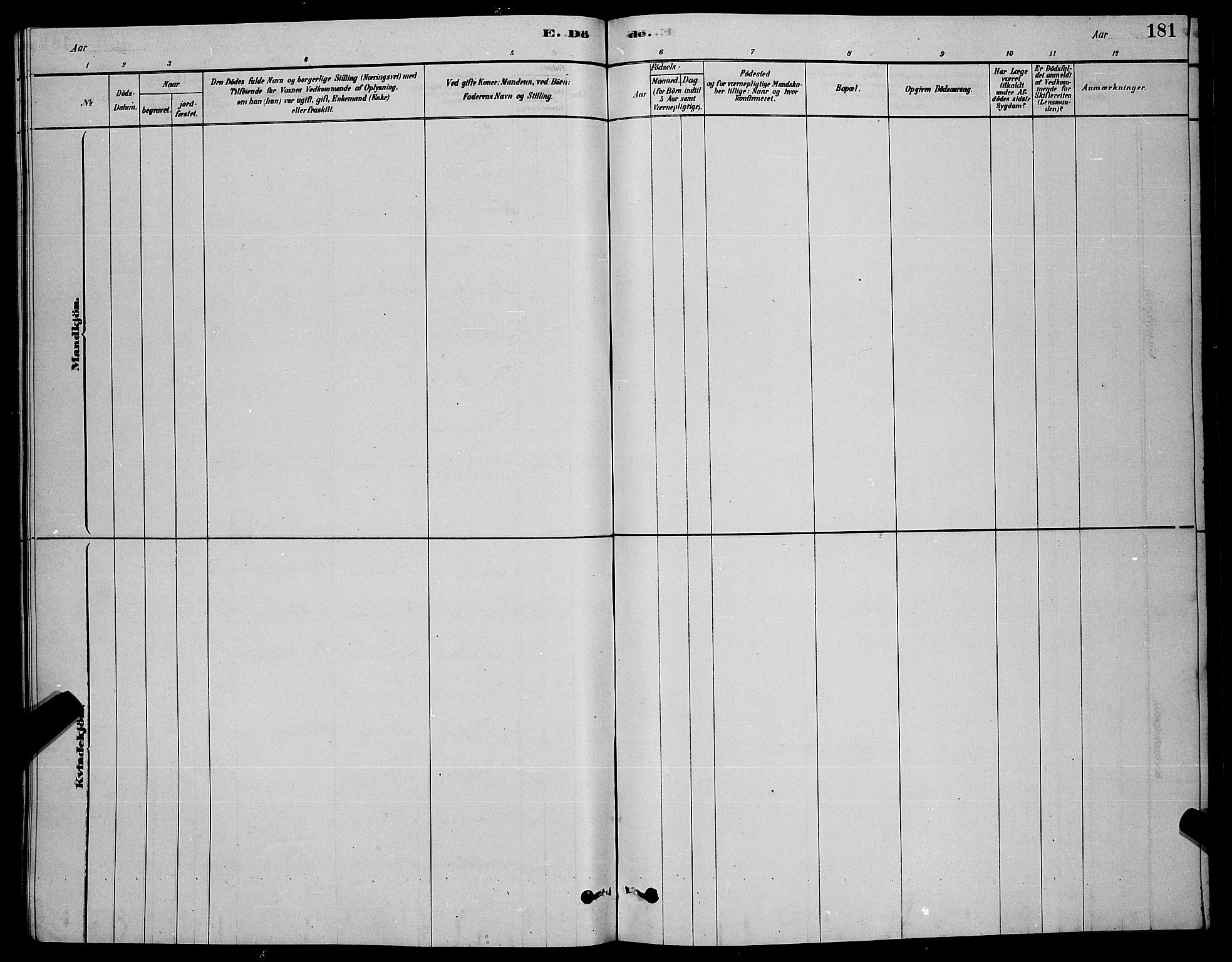 Skjervøy sokneprestkontor, AV/SATØ-S-1300/H/Ha/Hab/L0020klokker: Parish register (copy) no. 20, 1878-1892, p. 181