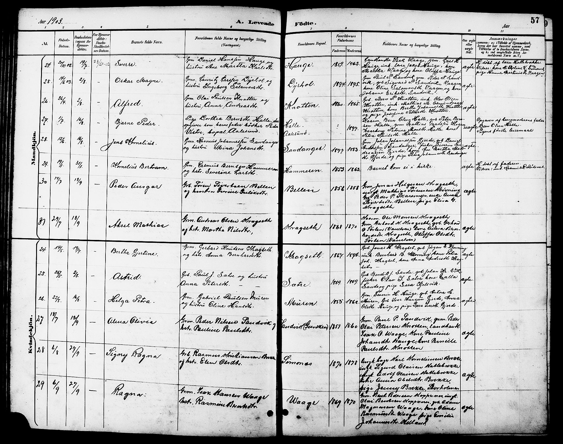 Ministerialprotokoller, klokkerbøker og fødselsregistre - Møre og Romsdal, AV/SAT-A-1454/503/L0049: Parish register (copy) no. 503C04, 1894-1915, p. 57