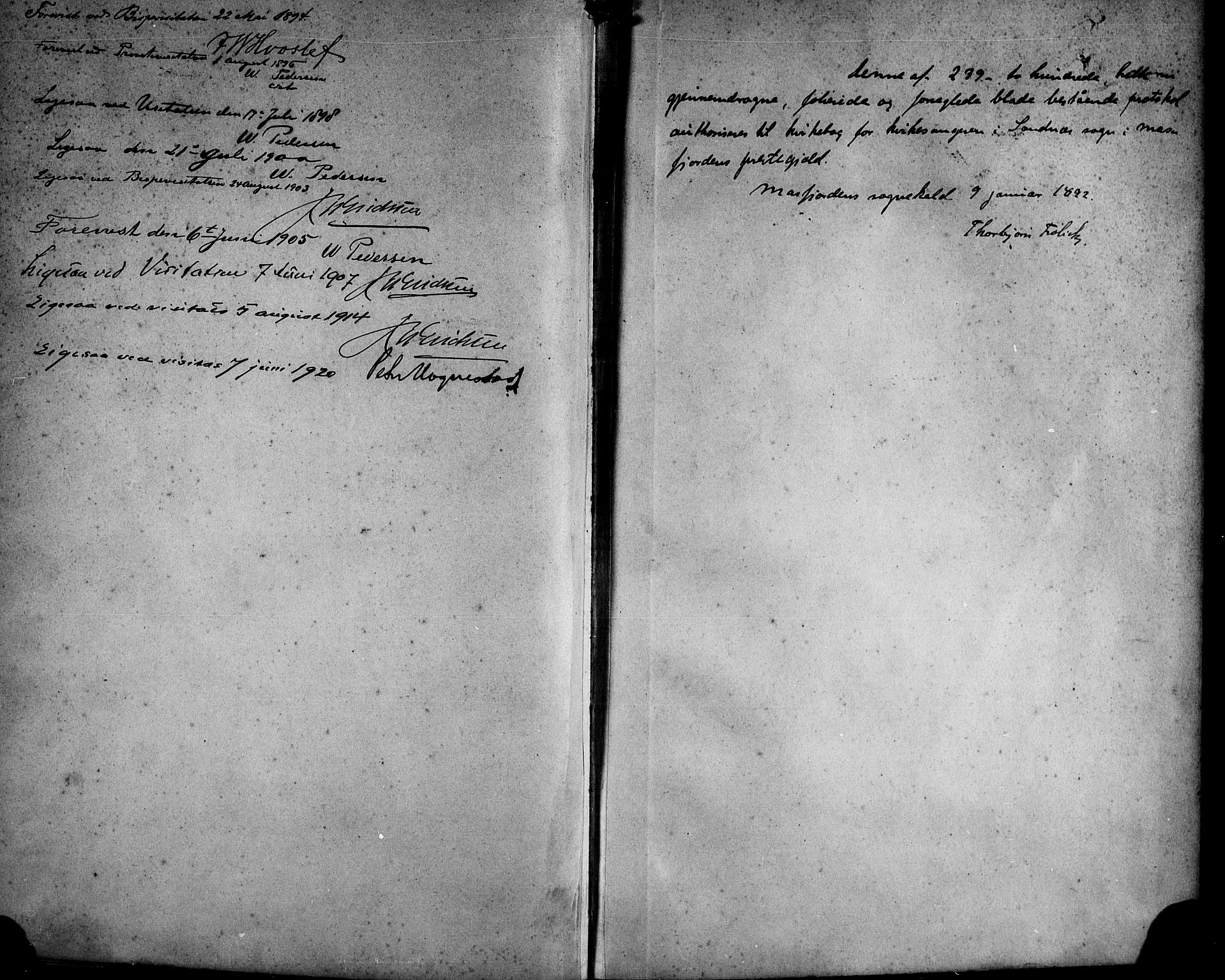 Masfjorden Sokneprestembete, SAB/A-77001: Parish register (copy) no. B 1, 1892-1913