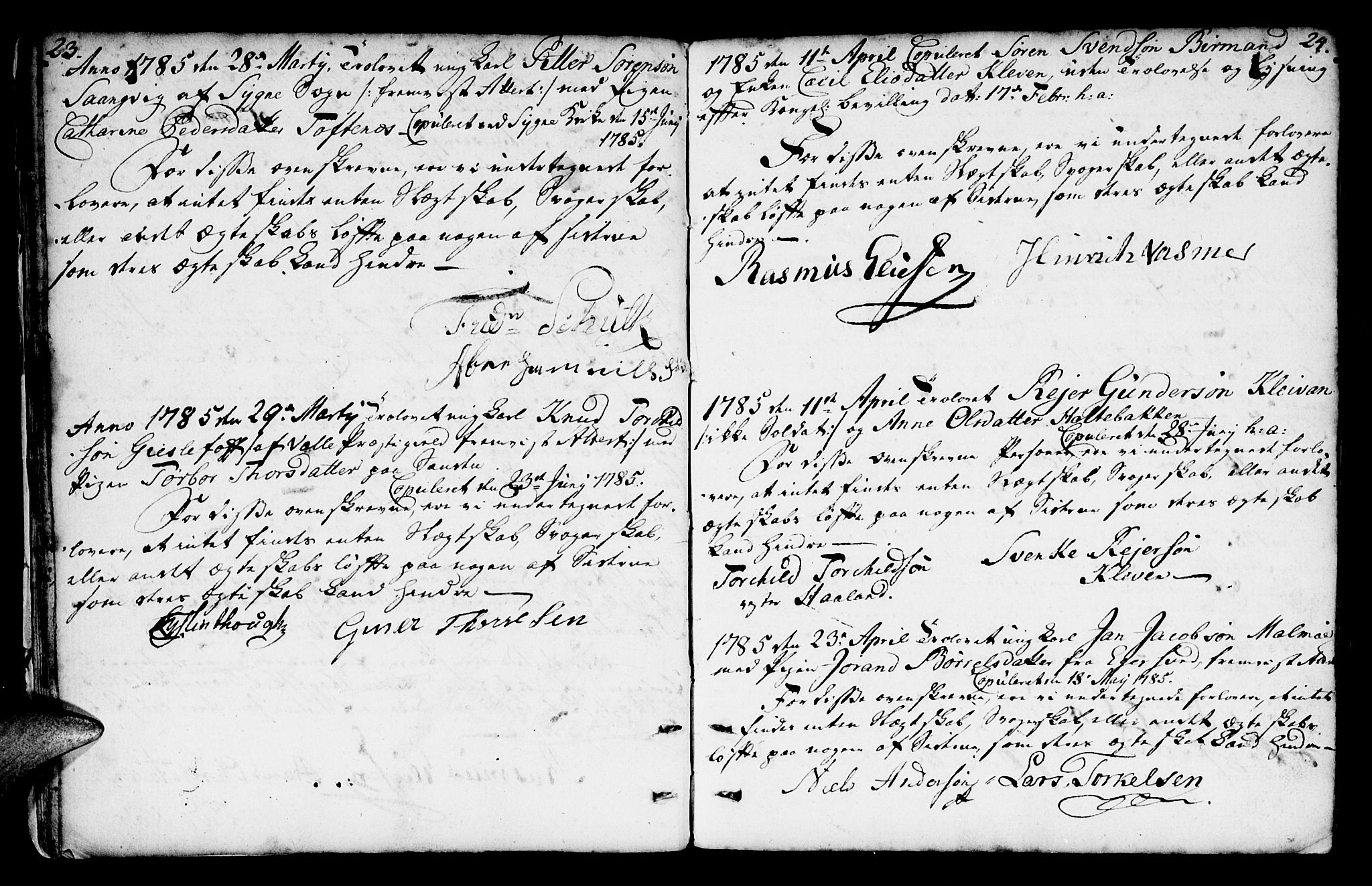 Mandal sokneprestkontor, AV/SAK-1111-0030/F/Fa/Faa/L0007: Parish register (official) no. A 7, 1783-1818, p. 23-24