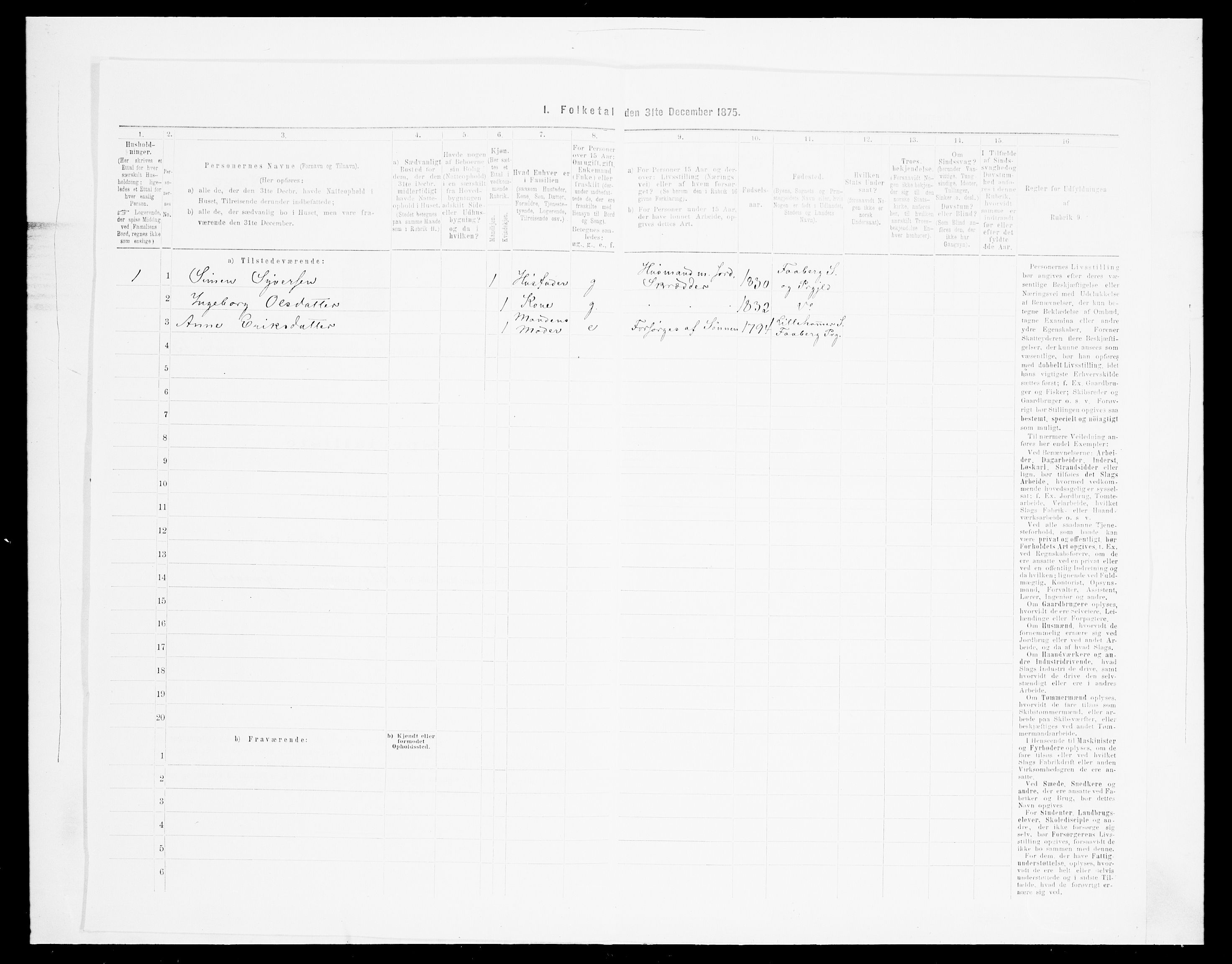 SAH, 1875 census for 0524L Fåberg/Fåberg og Lillehammer, 1875, p. 1133