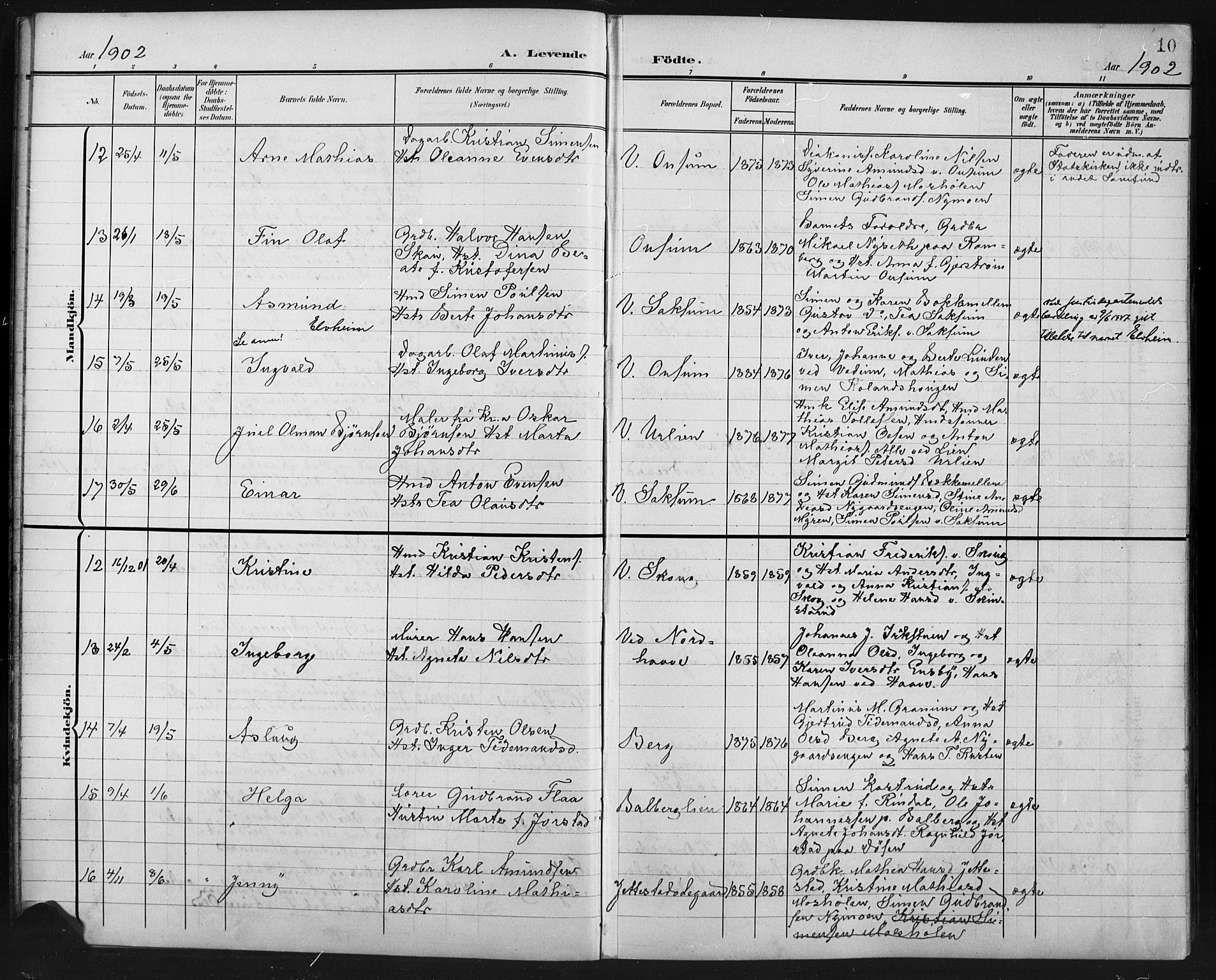 Fåberg prestekontor, AV/SAH-PREST-086/H/Ha/Hab/L0011: Parish register (copy) no. 11, 1901-1921, p. 10