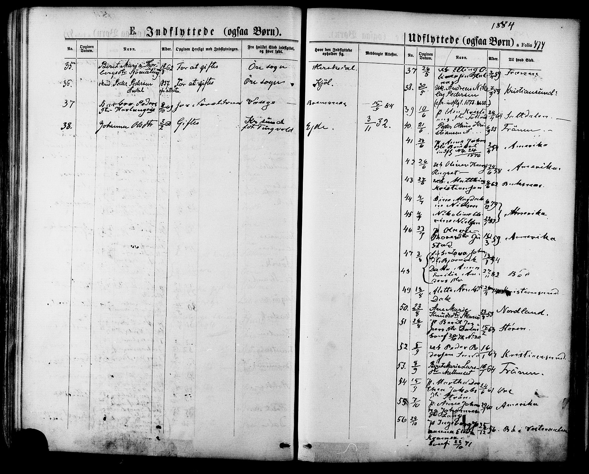 Ministerialprotokoller, klokkerbøker og fødselsregistre - Møre og Romsdal, SAT/A-1454/568/L0805: Parish register (official) no. 568A12 /1, 1869-1884, p. 474