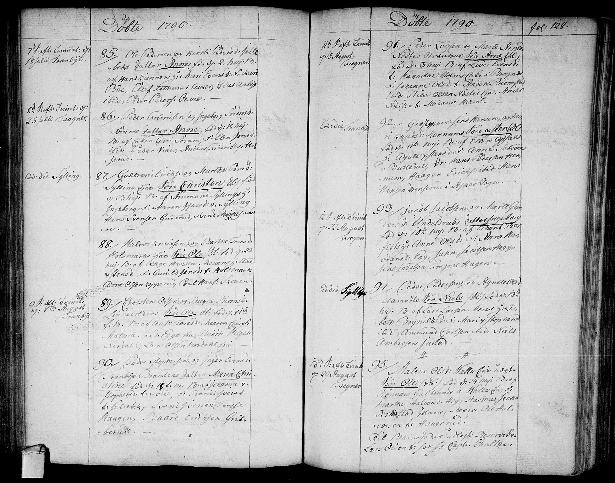 Lier kirkebøker, AV/SAKO-A-230/F/Fa/L0006: Parish register (official) no. I 6, 1777-1794, p. 128