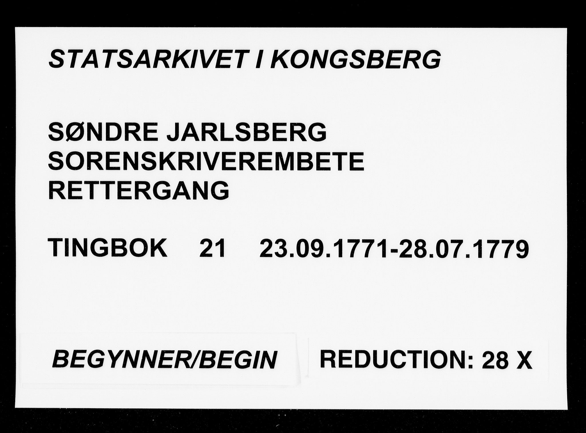 Søndre Jarlsberg sorenskriveri, SAKO/A-129/F/Fa/L0021: Tingbok, 1771-1779