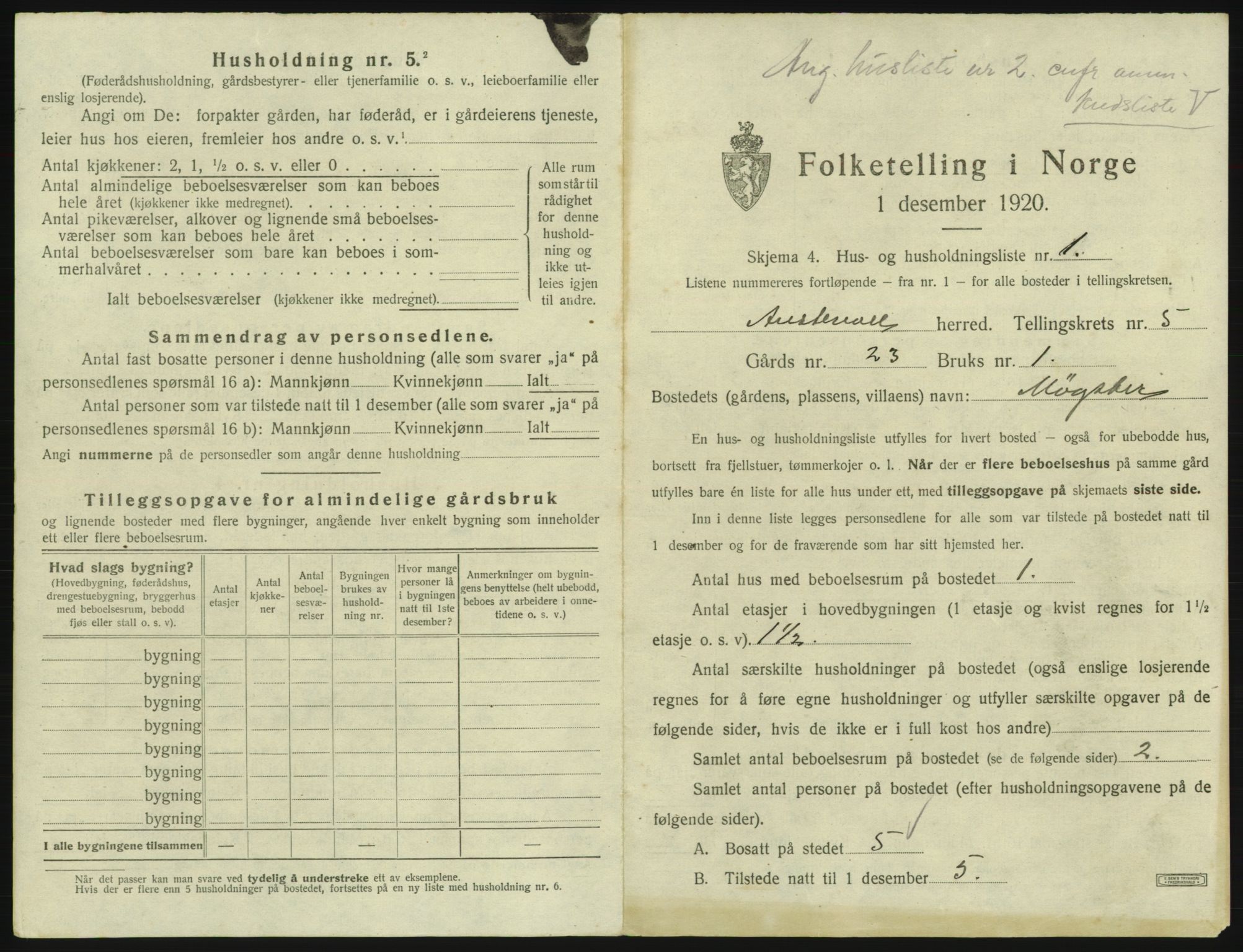 SAB, 1920 census for Austevoll, 1920, p. 345