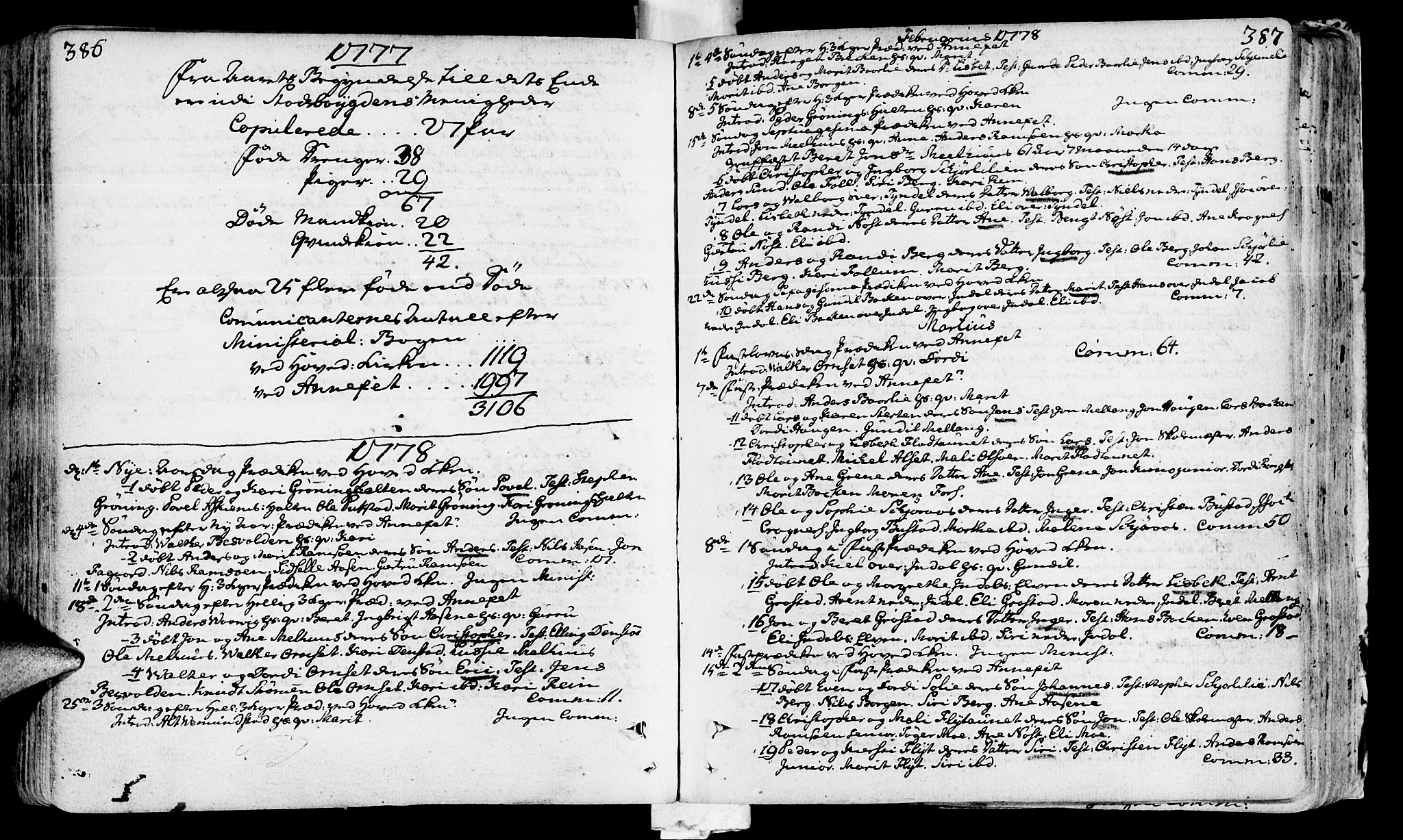 Ministerialprotokoller, klokkerbøker og fødselsregistre - Sør-Trøndelag, SAT/A-1456/646/L0605: Parish register (official) no. 646A03, 1751-1790, p. 386-387