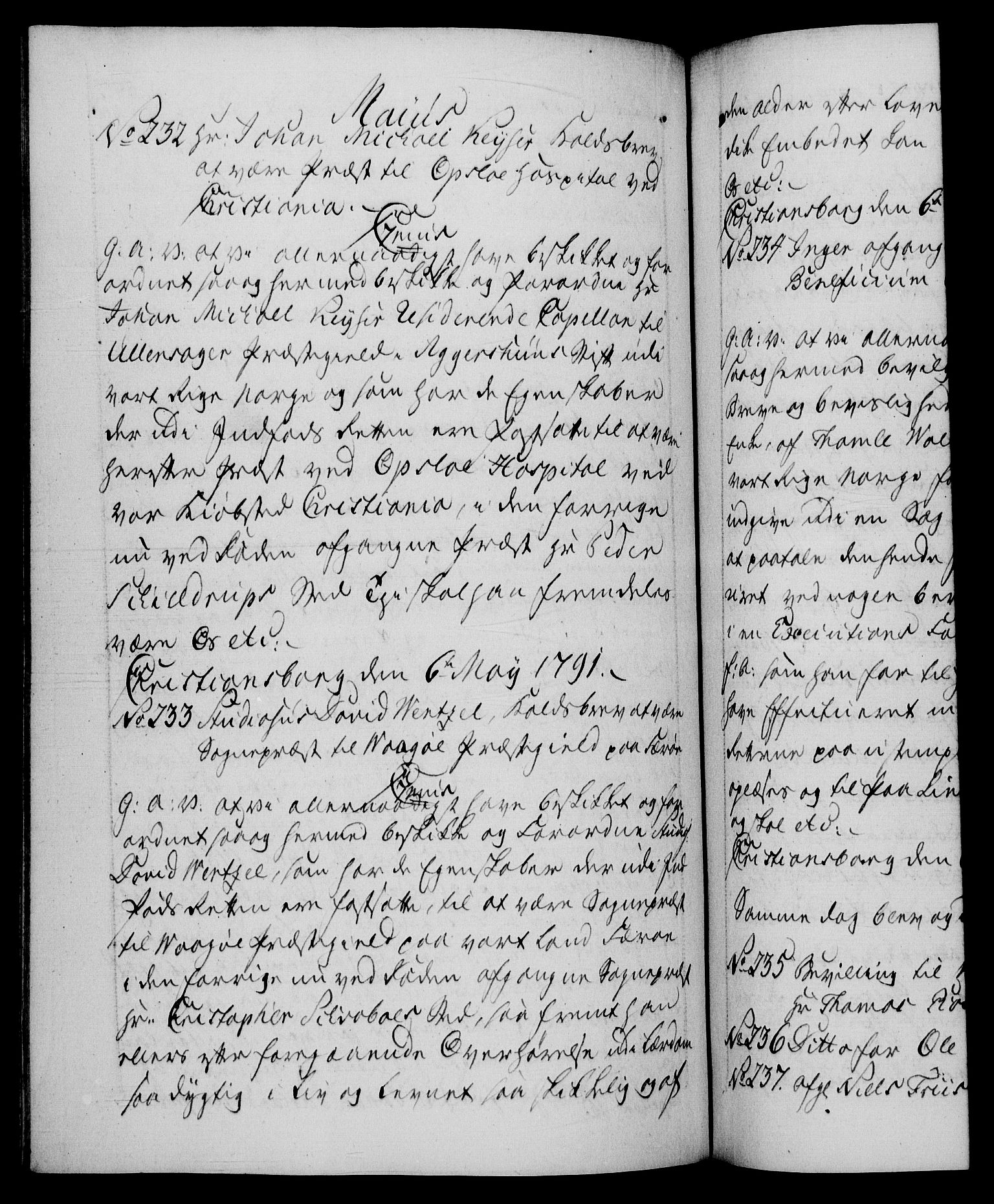 Danske Kanselli 1572-1799, RA/EA-3023/F/Fc/Fca/Fcaa/L0053: Norske registre, 1790-1791, p. 597b