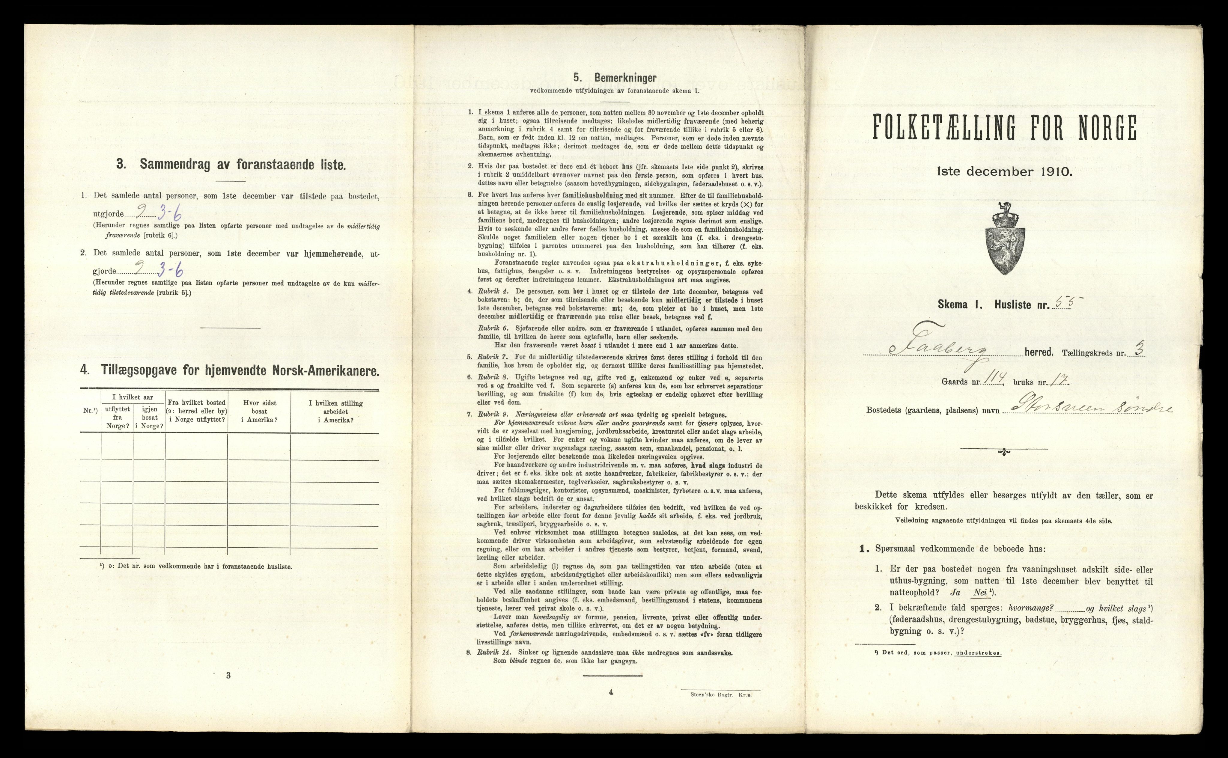 RA, 1910 census for Fåberg, 1910, p. 352