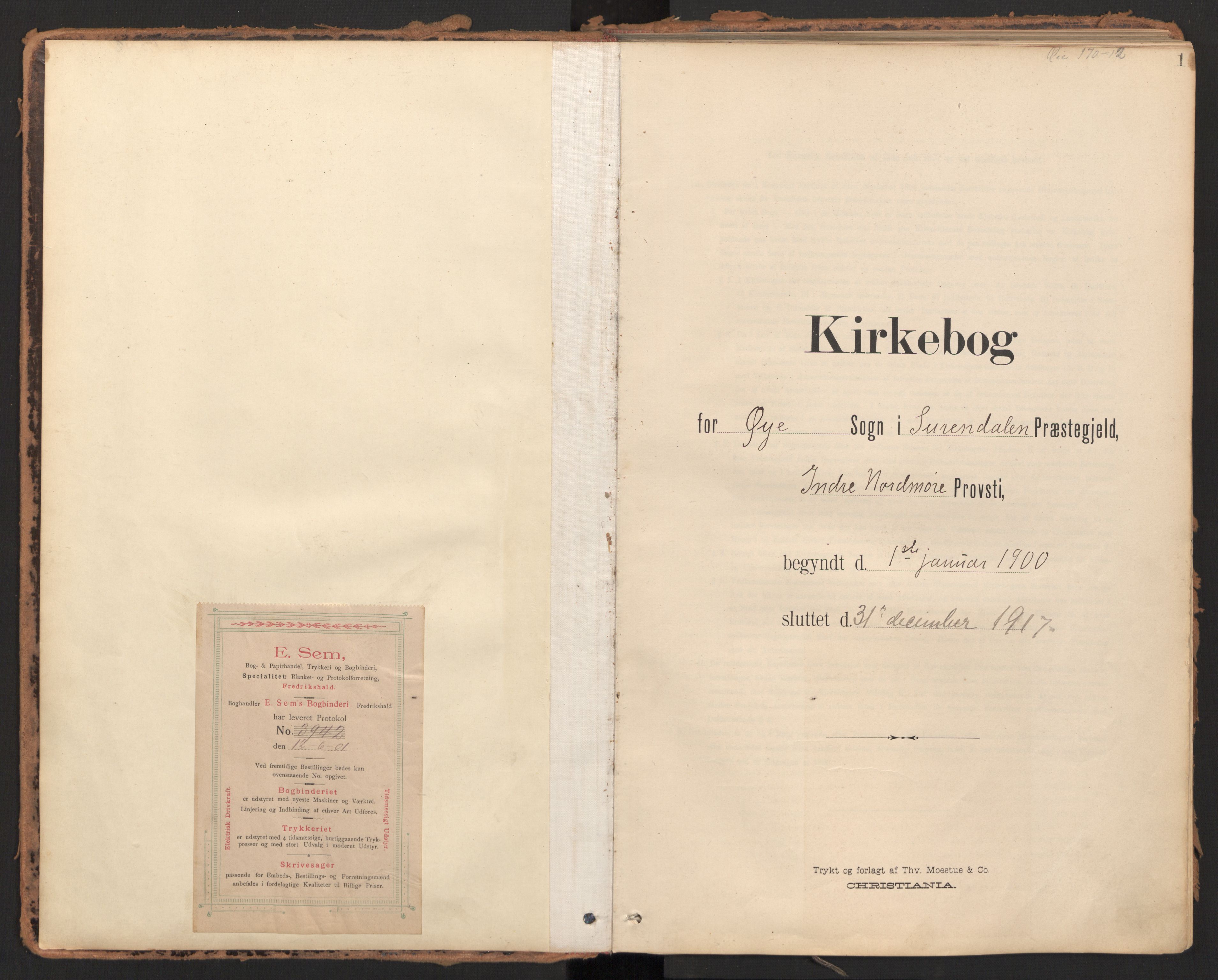 Ministerialprotokoller, klokkerbøker og fødselsregistre - Møre og Romsdal, AV/SAT-A-1454/595/L1048: Parish register (official) no. 595A10, 1900-1917, p. 1