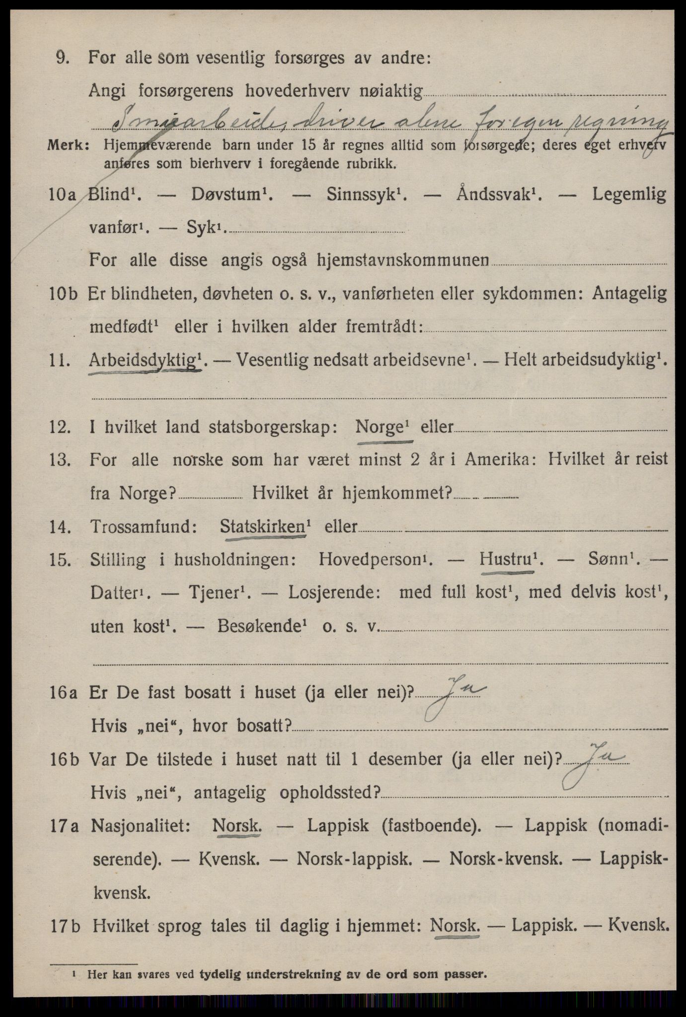 SAT, 1920 census for Singsås, 1920, p. 1126