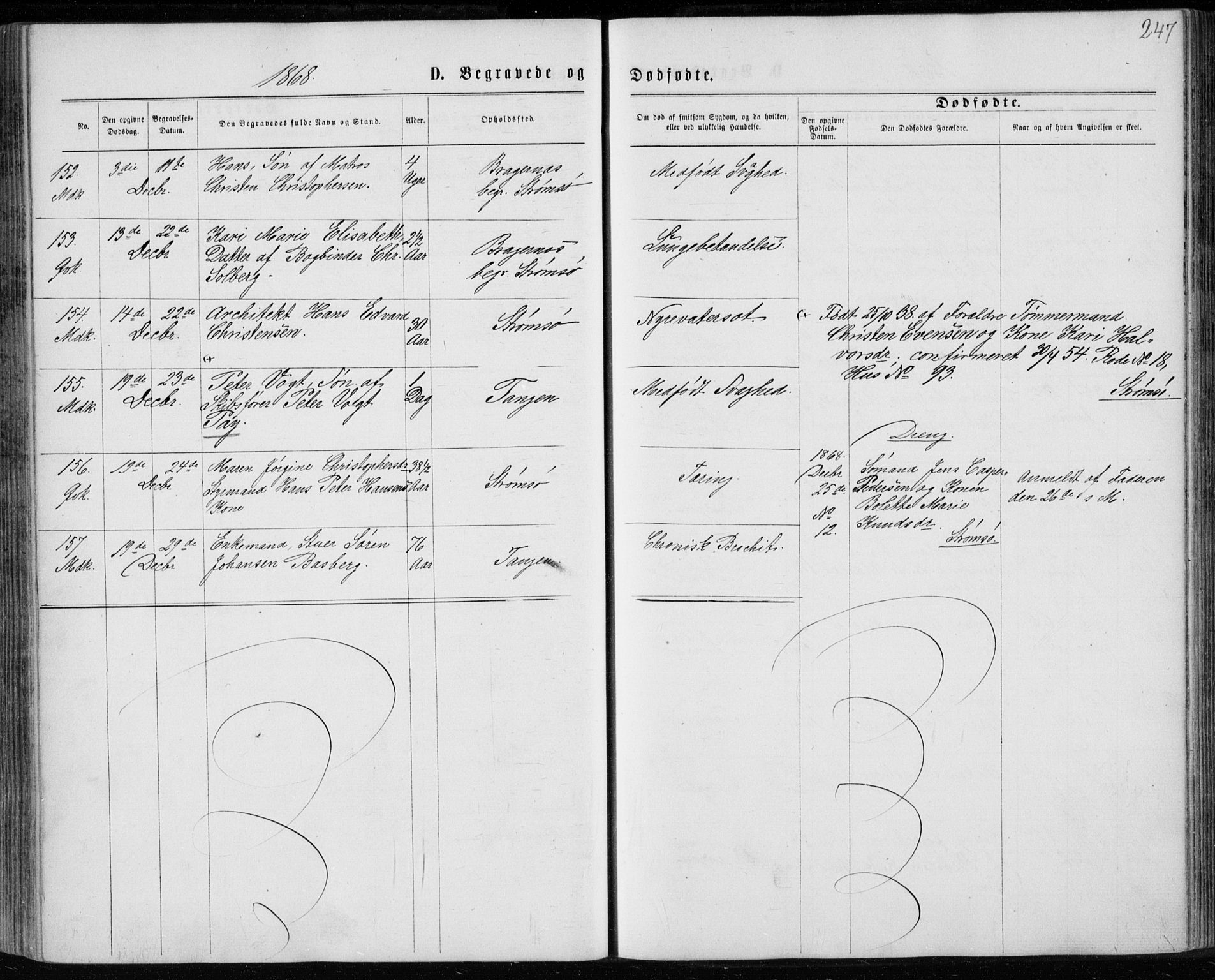 Strømsø kirkebøker, SAKO/A-246/F/Fa/L0016: Parish register (official) no. I 16, 1868-1873, p. 247