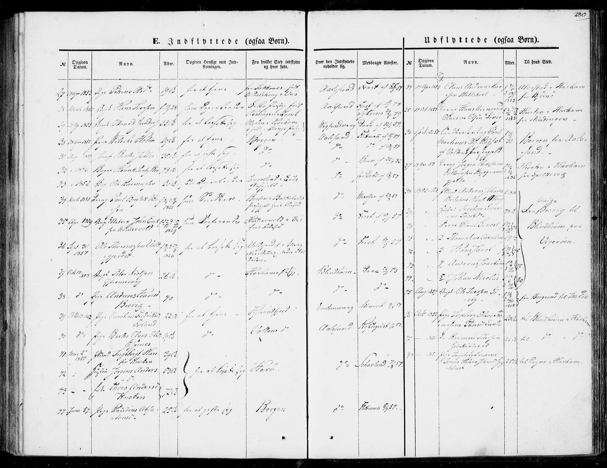 Ministerialprotokoller, klokkerbøker og fødselsregistre - Møre og Romsdal, AV/SAT-A-1454/528/L0397: Parish register (official) no. 528A08, 1848-1858, p. 280