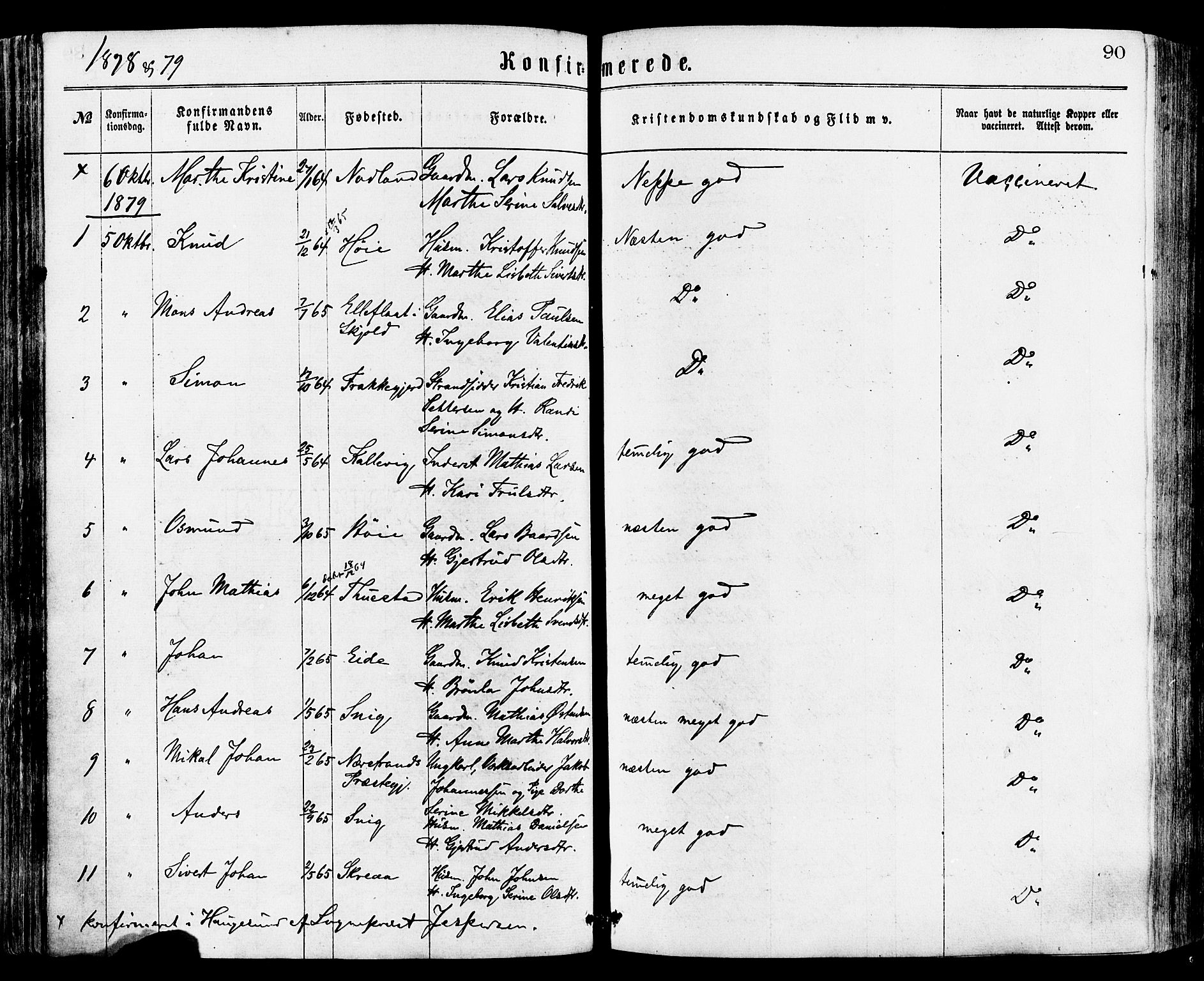 Avaldsnes sokneprestkontor, SAST/A -101851/H/Ha/Haa/L0012: Parish register (official) no. A 12, 1865-1880, p. 90