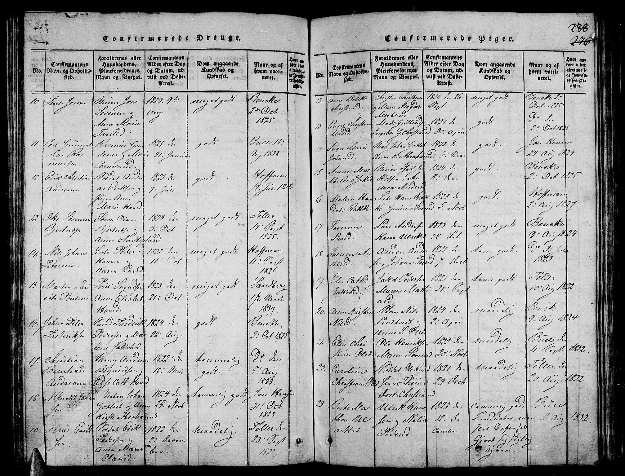 Stavern kirkebøker, AV/SAKO-A-318/G/Ga/L0001: Parish register (copy) no. 1, 1817-1841, p. 288