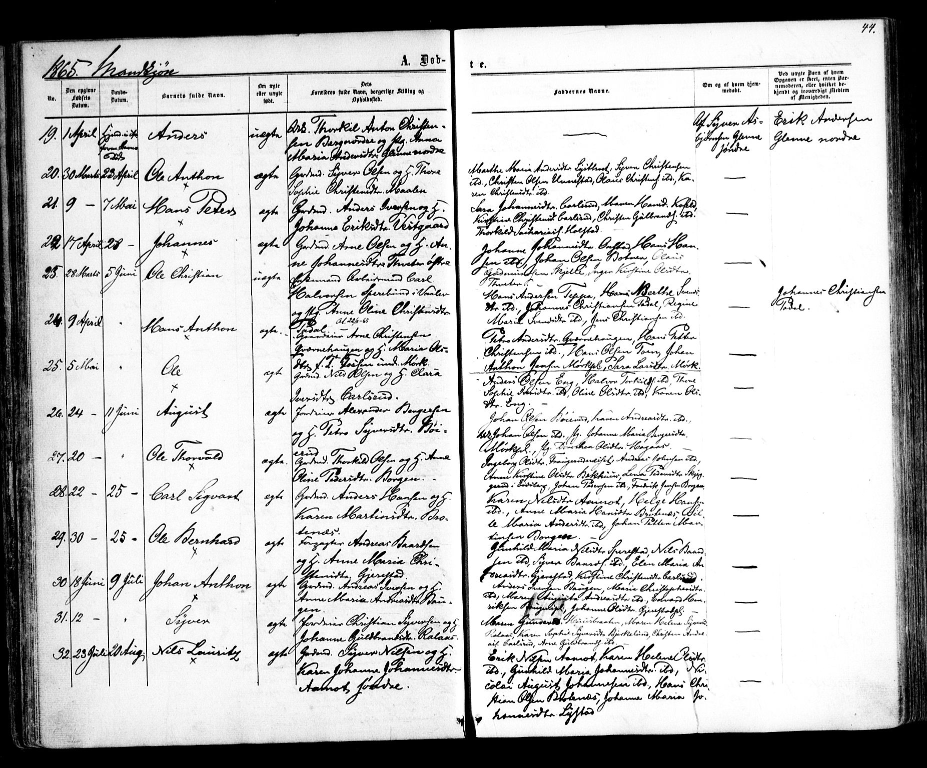 Skiptvet prestekontor Kirkebøker, SAO/A-20009/F/Fa/L0007: Parish register (official) no. 7, 1861-1866, p. 44