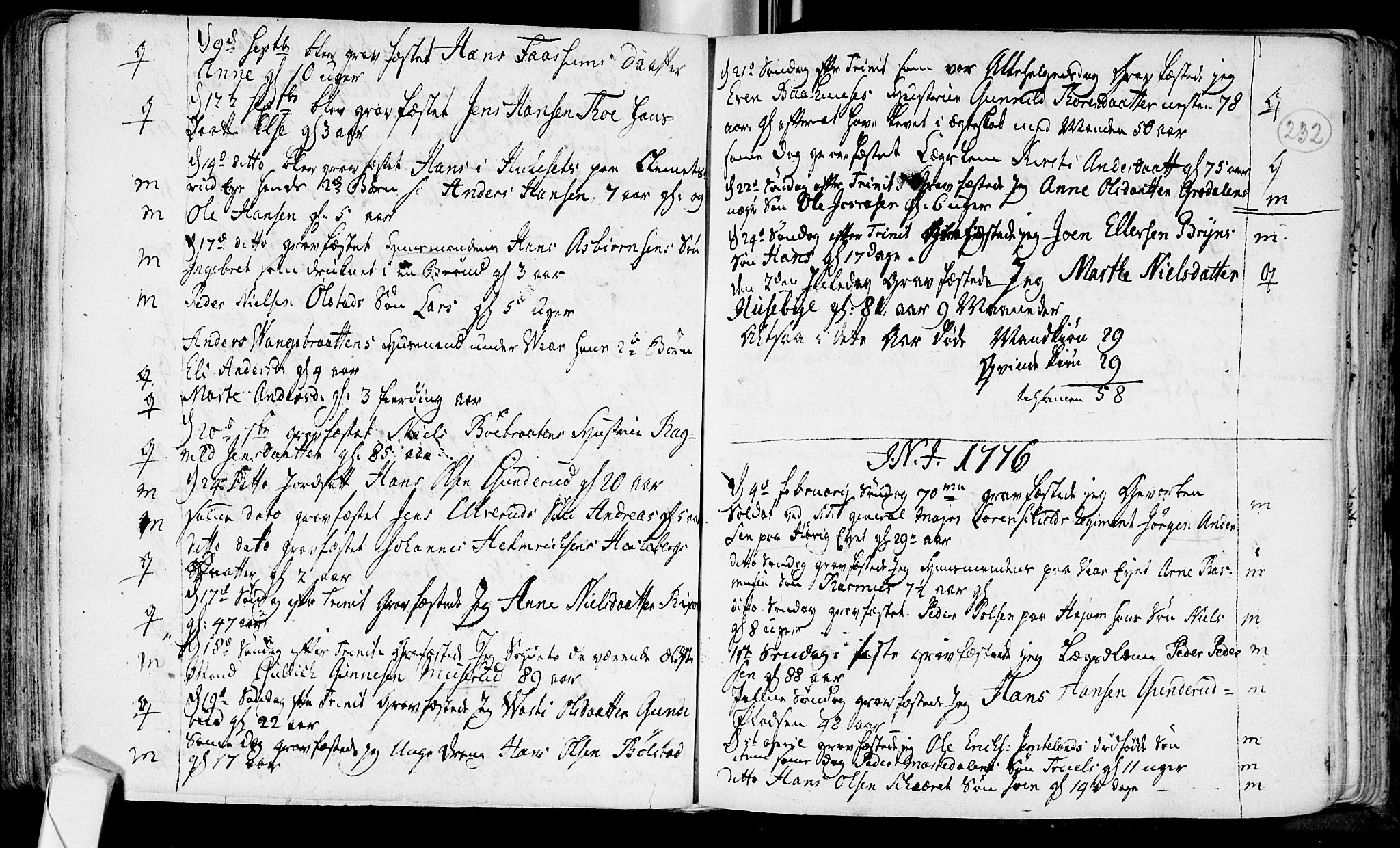 Røyken kirkebøker, SAKO/A-241/F/Fa/L0002: Parish register (official) no. 2, 1731-1782, p. 232
