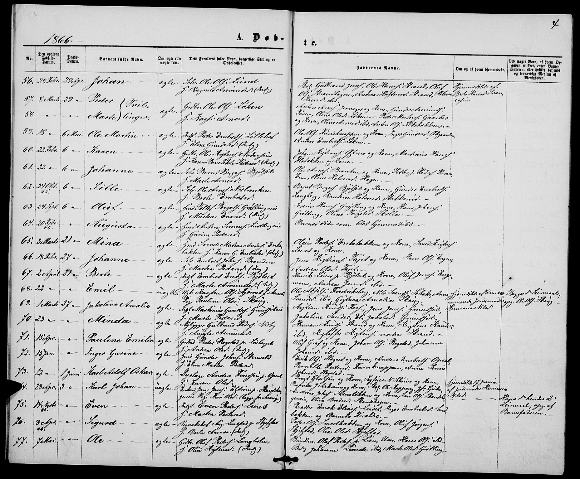 Elverum prestekontor, AV/SAH-PREST-044/H/Ha/Hab/L0004: Parish register (copy) no. 4, 1866-1874, p. 4