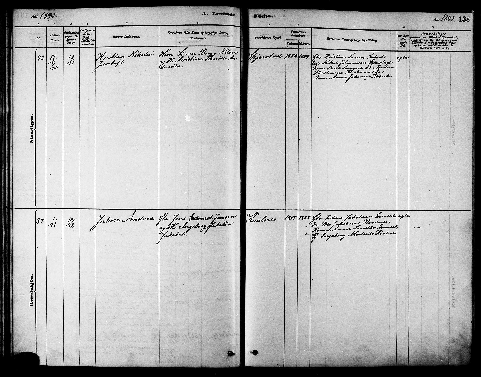 Ministerialprotokoller, klokkerbøker og fødselsregistre - Nordland, AV/SAT-A-1459/852/L0740: Parish register (official) no. 852A10, 1878-1894, p. 138