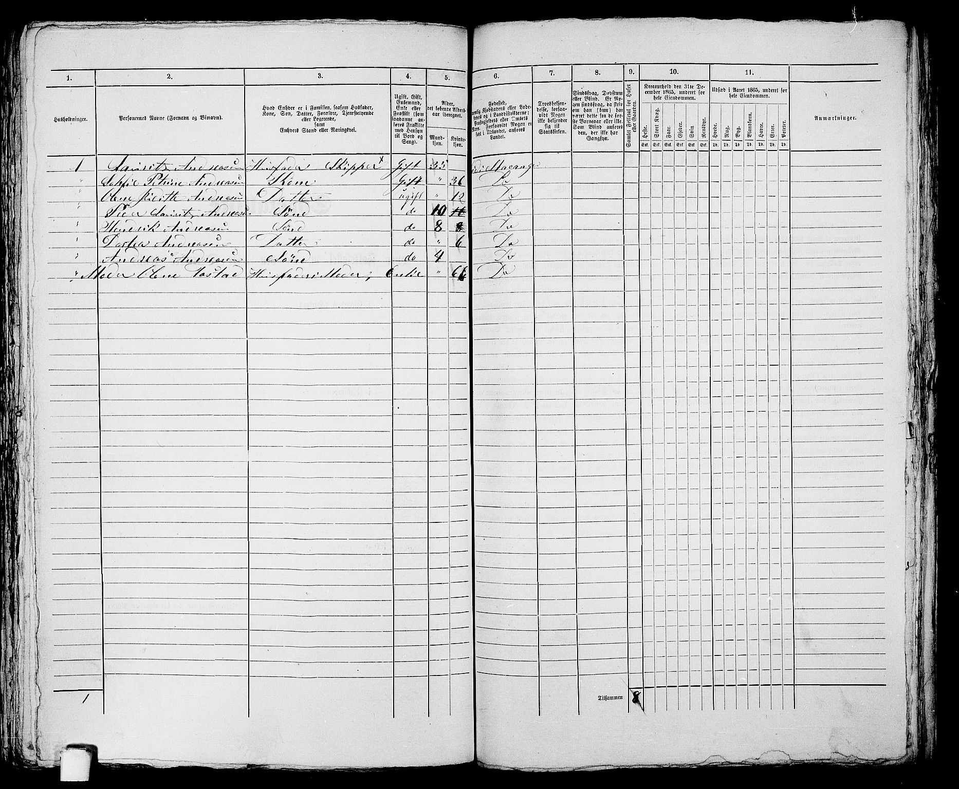 RA, 1865 census for Stavanger, 1865, p. 2382