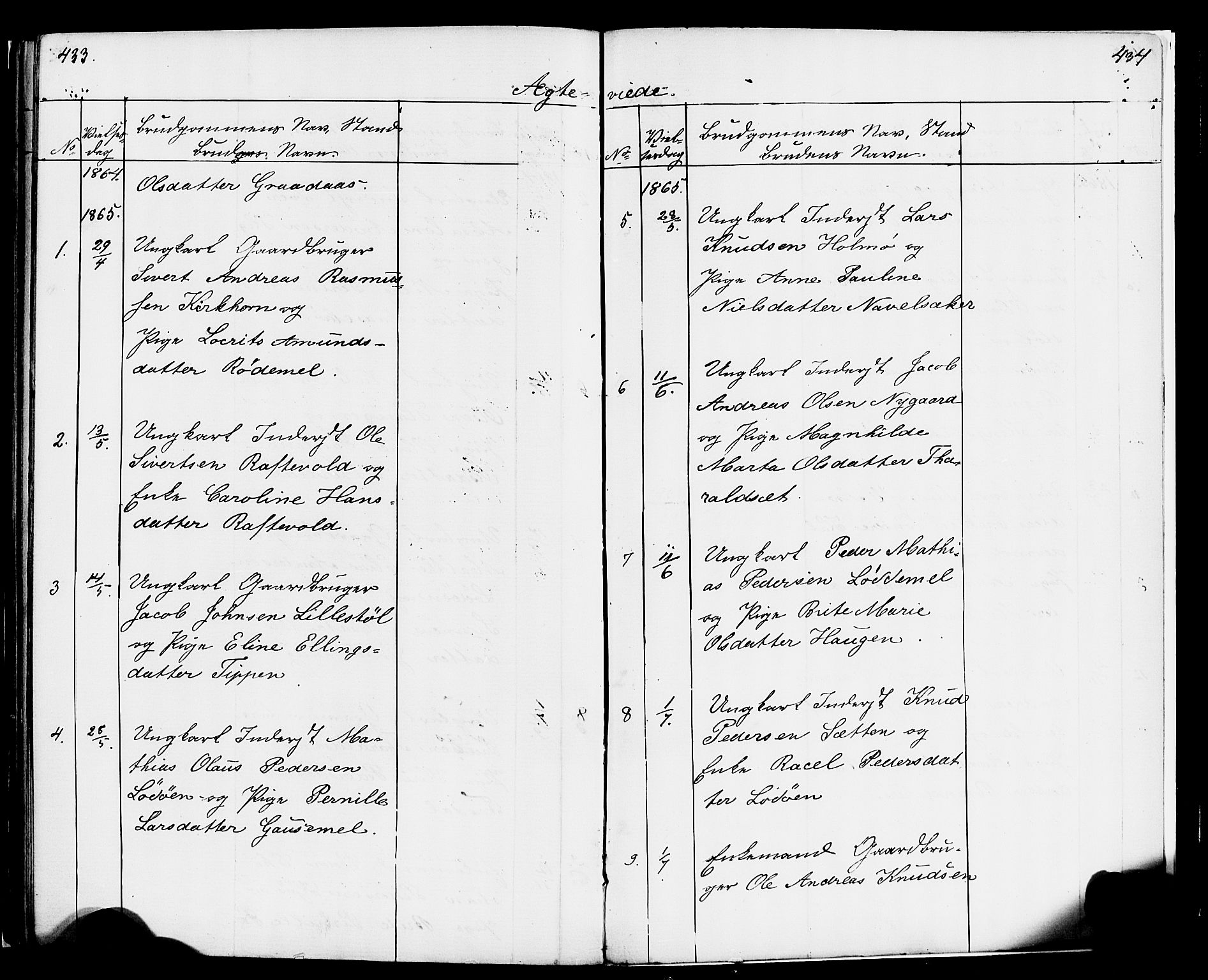 Hornindal sokneprestembete, SAB/A-82401/H/Haa/Haaa/L0001: Parish register (official) no. A 1, 1837-1866, p. 432-433
