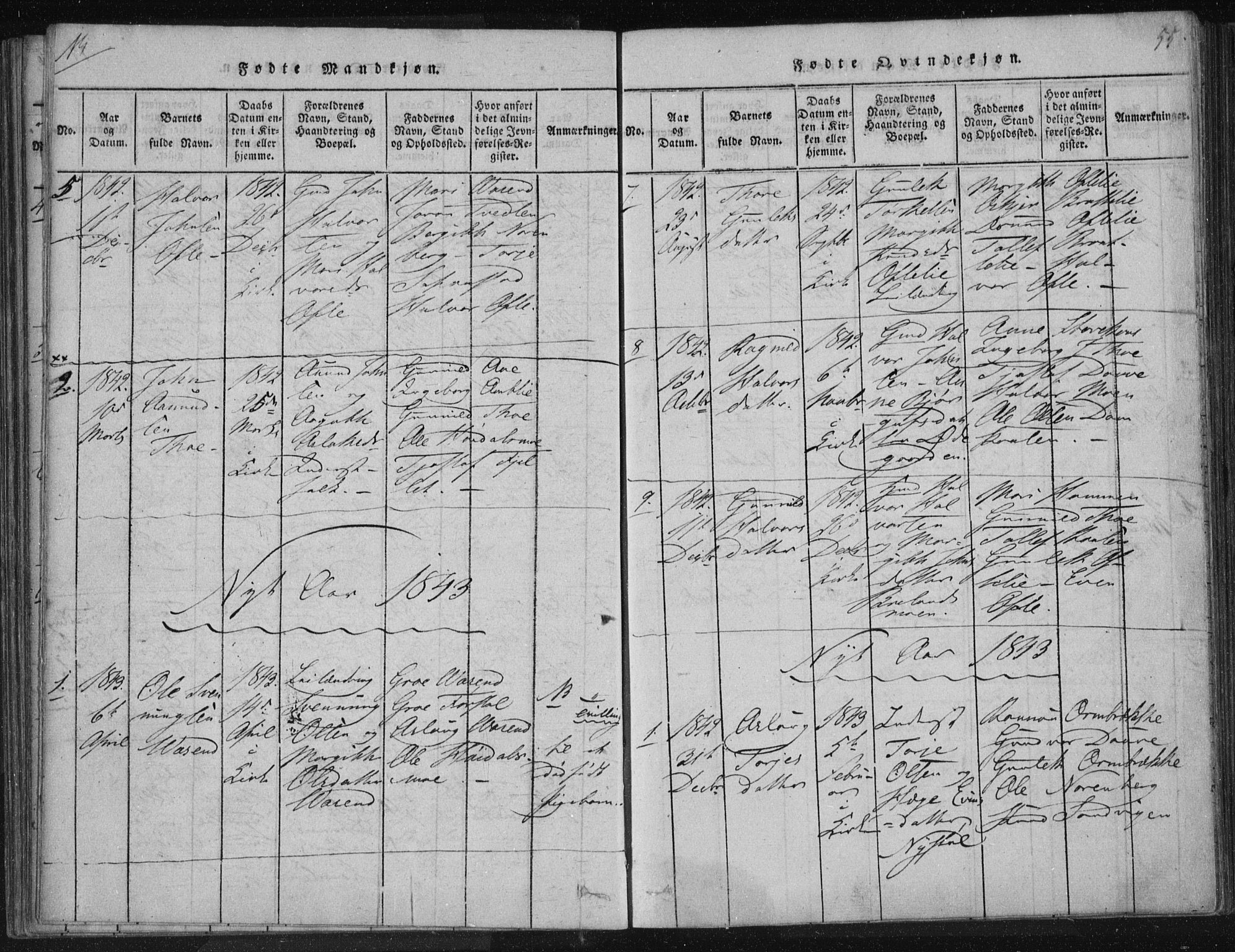 Lårdal kirkebøker, SAKO/A-284/F/Fc/L0001: Parish register (official) no. III 1, 1815-1860, p. 55