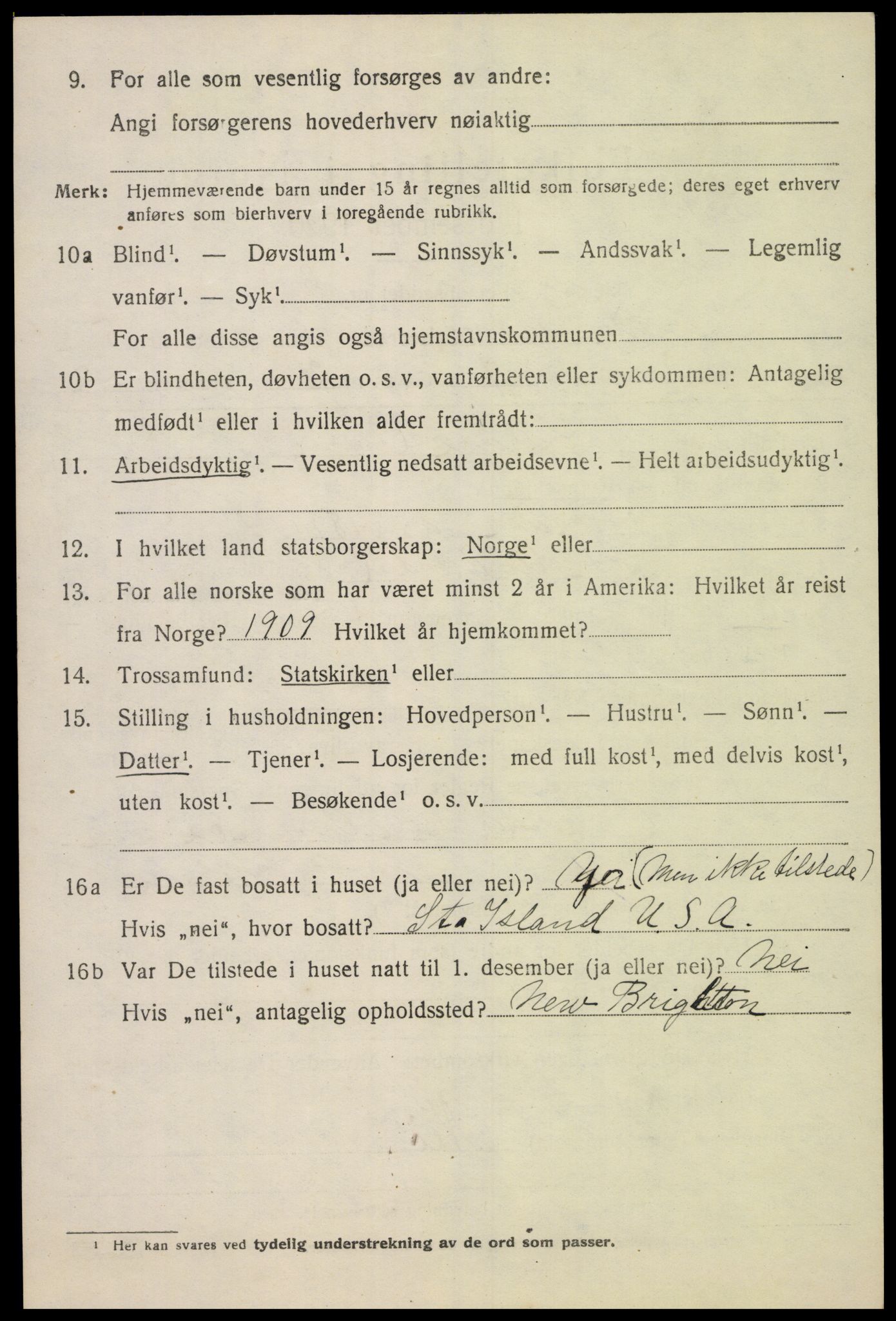 SAK, 1920 census for Sør-Audnedal, 1920, p. 2602