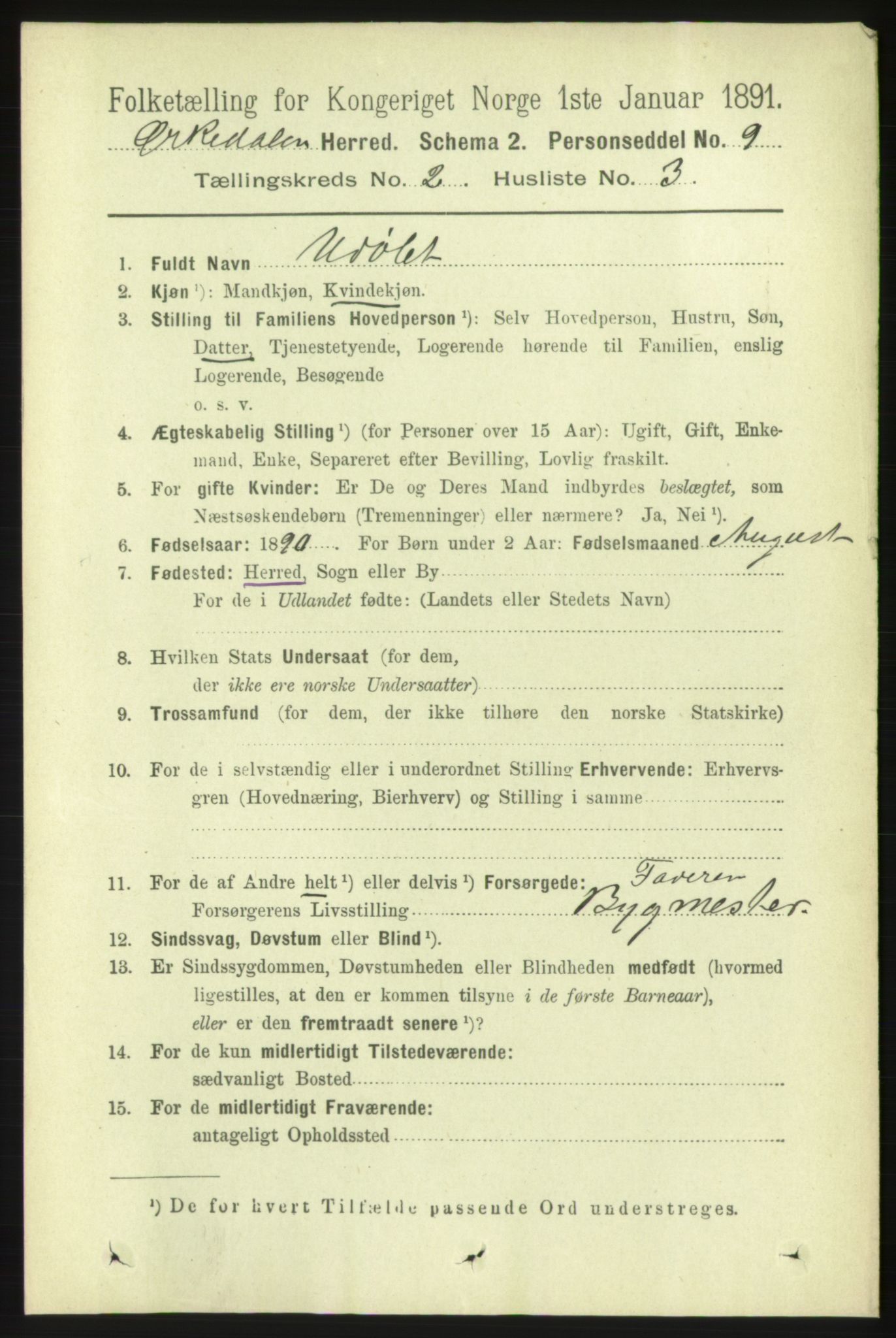 RA, 1891 census for 1638 Orkdal, 1891, p. 976