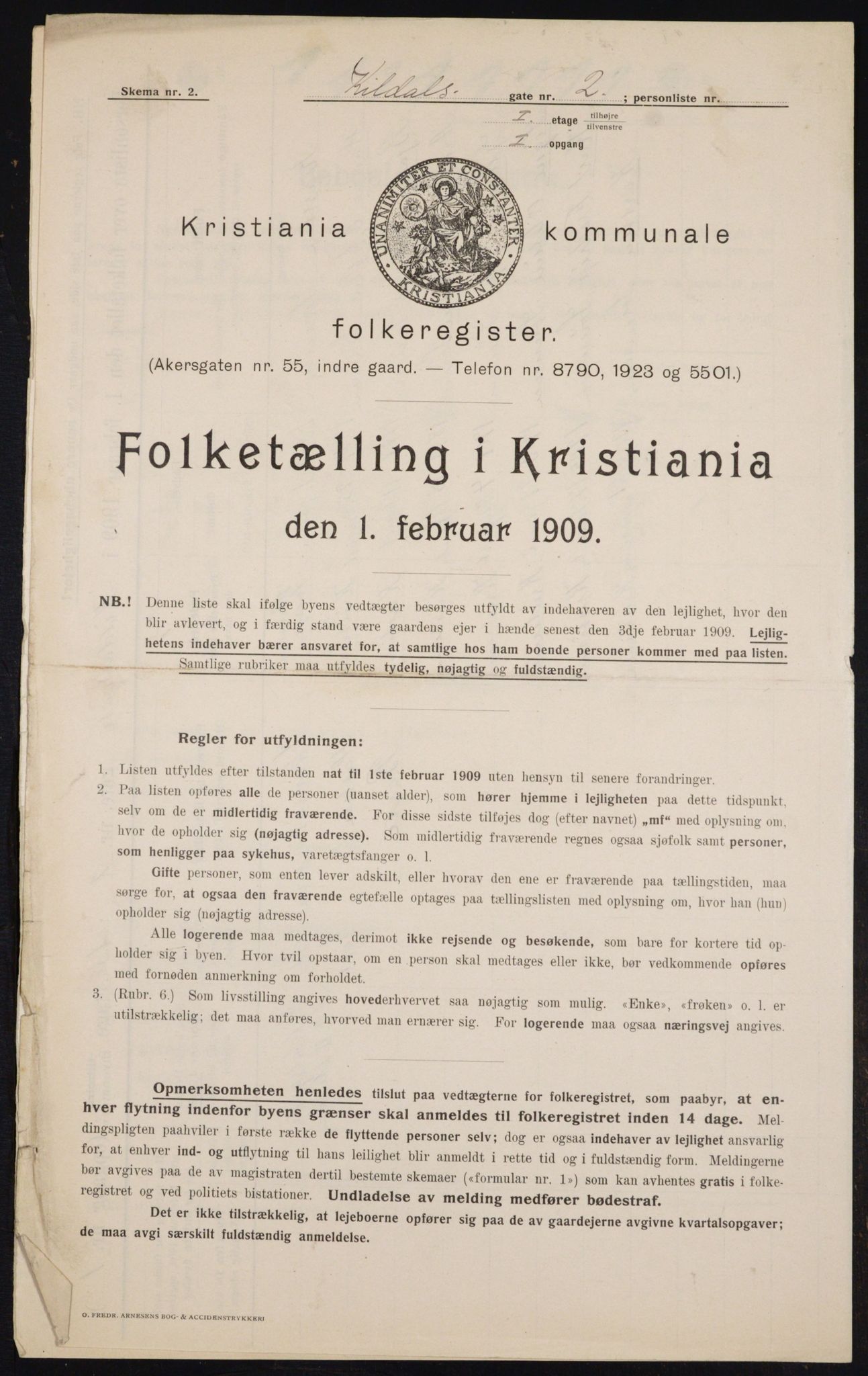 OBA, Municipal Census 1909 for Kristiania, 1909, p. 68556