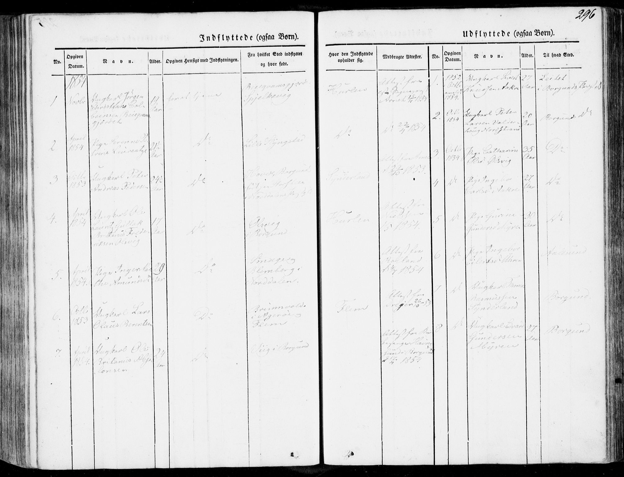 Ministerialprotokoller, klokkerbøker og fødselsregistre - Møre og Romsdal, SAT/A-1454/536/L0497: Parish register (official) no. 536A06, 1845-1865, p. 296