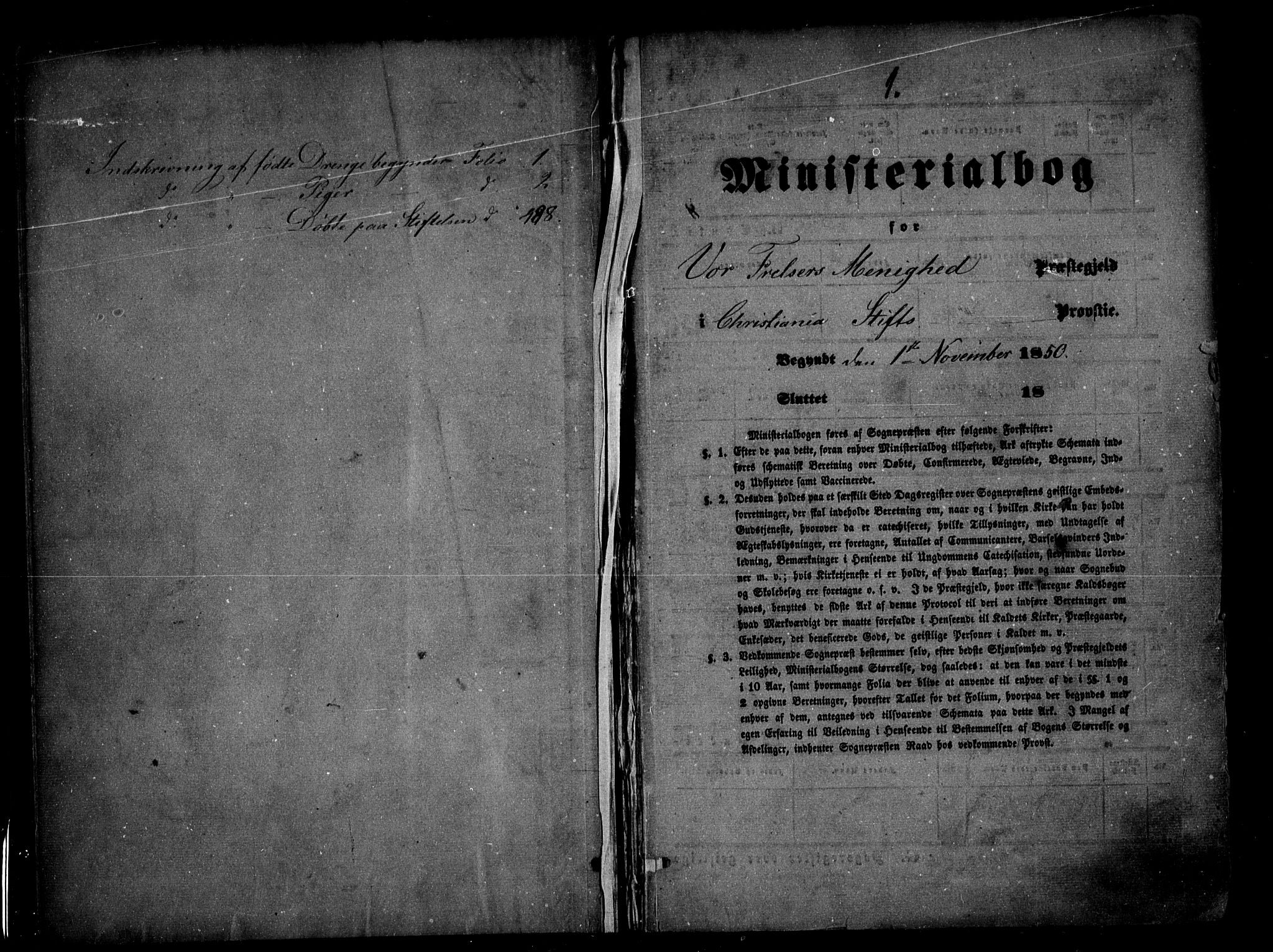 Oslo domkirke Kirkebøker, SAO/A-10752/F/Fa/L0014: Parish register (official) no. 14, 1850-1857