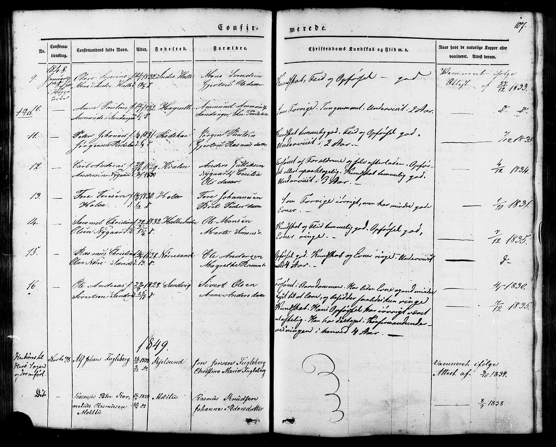 Ministerialprotokoller, klokkerbøker og fødselsregistre - Møre og Romsdal, AV/SAT-A-1454/503/L0034: Parish register (official) no. 503A02, 1841-1884, p. 107