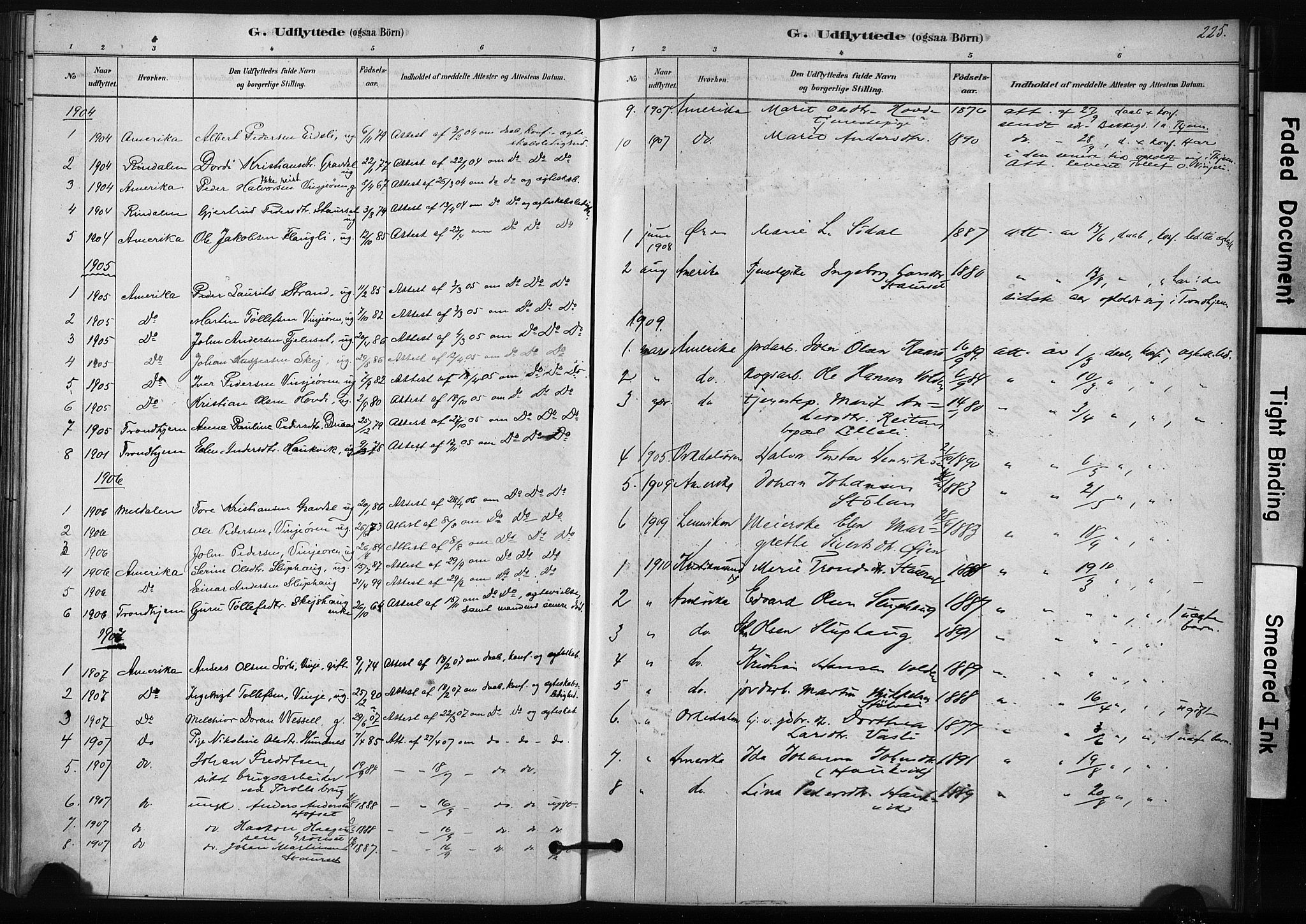 Ministerialprotokoller, klokkerbøker og fødselsregistre - Sør-Trøndelag, SAT/A-1456/631/L0512: Parish register (official) no. 631A01, 1879-1912, p. 225