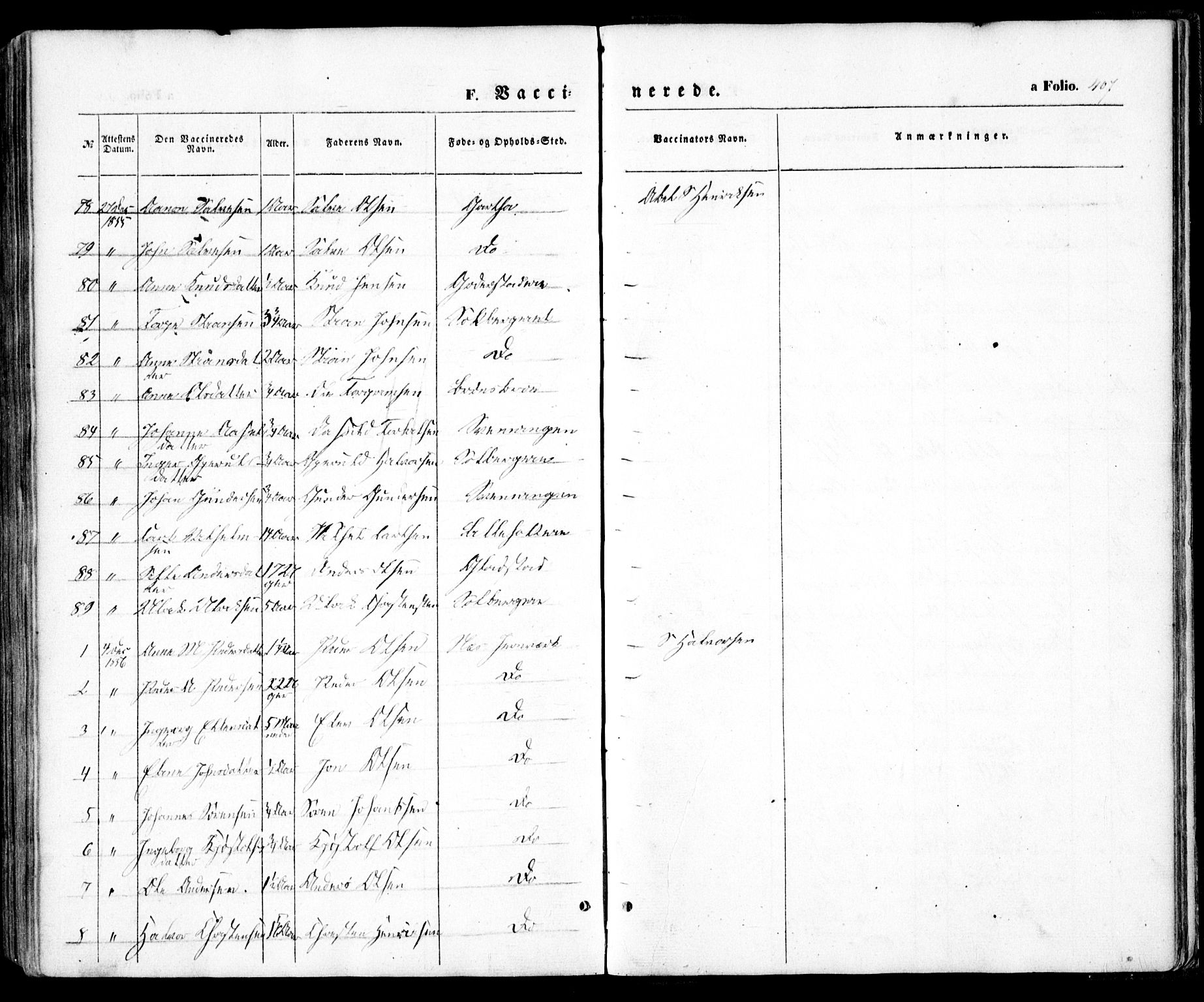 Holt sokneprestkontor, AV/SAK-1111-0021/F/Fa/L0008: Parish register (official) no. A 8, 1849-1860, p. 407