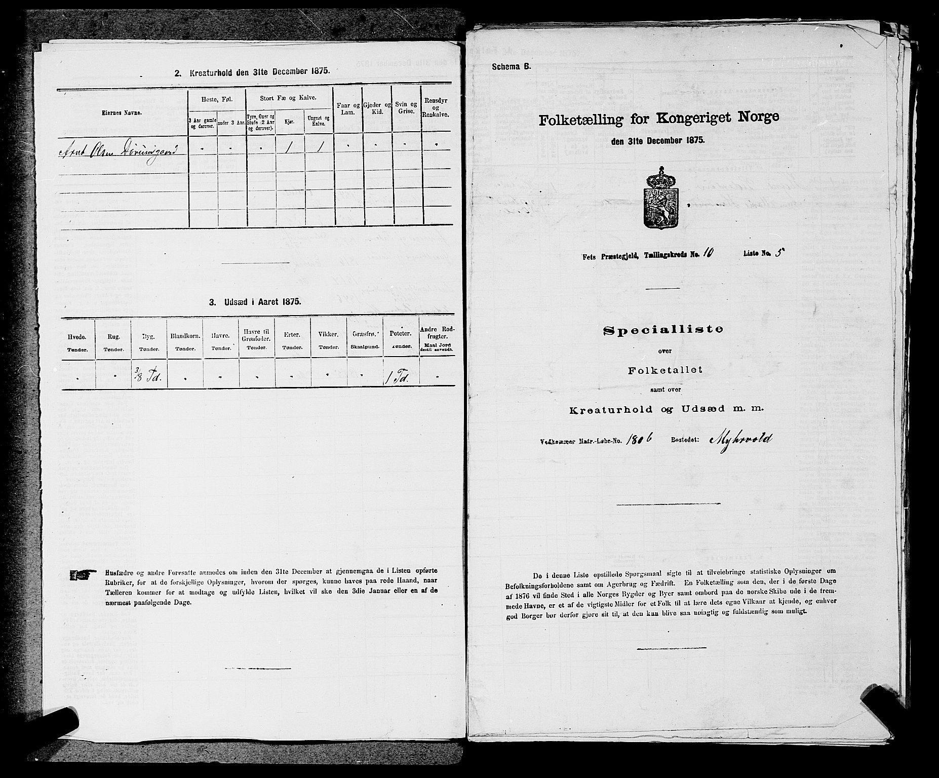 RA, 1875 census for 0227P Fet, 1875, p. 1357