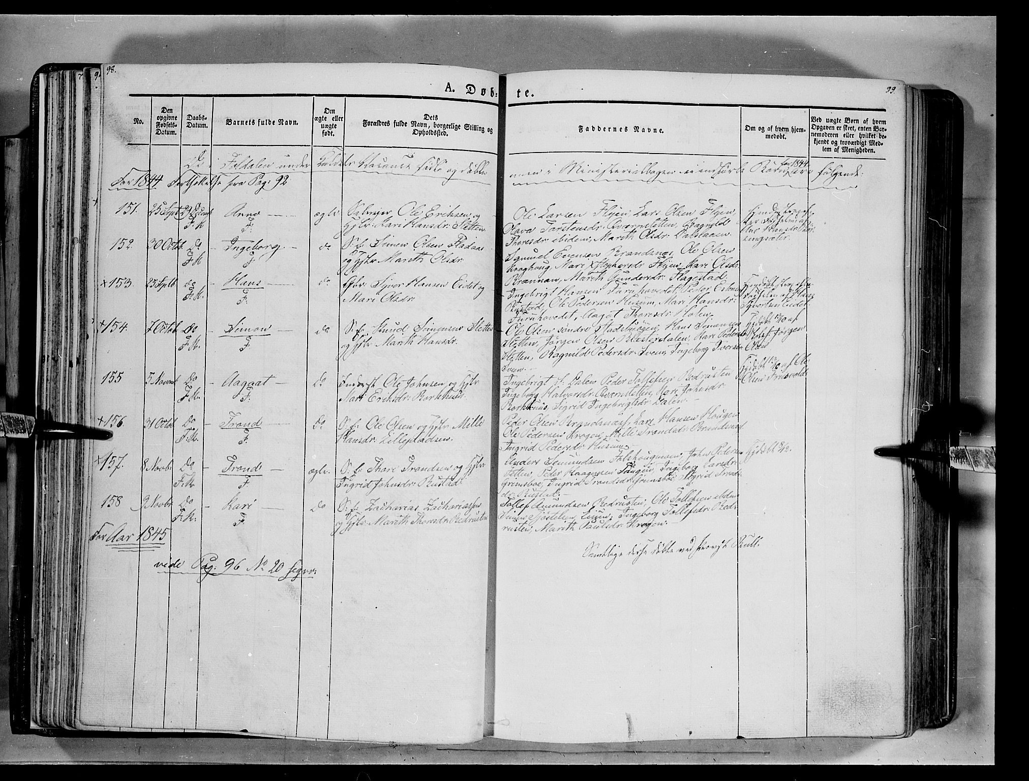 Lesja prestekontor, AV/SAH-PREST-068/H/Ha/Haa/L0006: Parish register (official) no. 6A, 1843-1854, p. 98-99